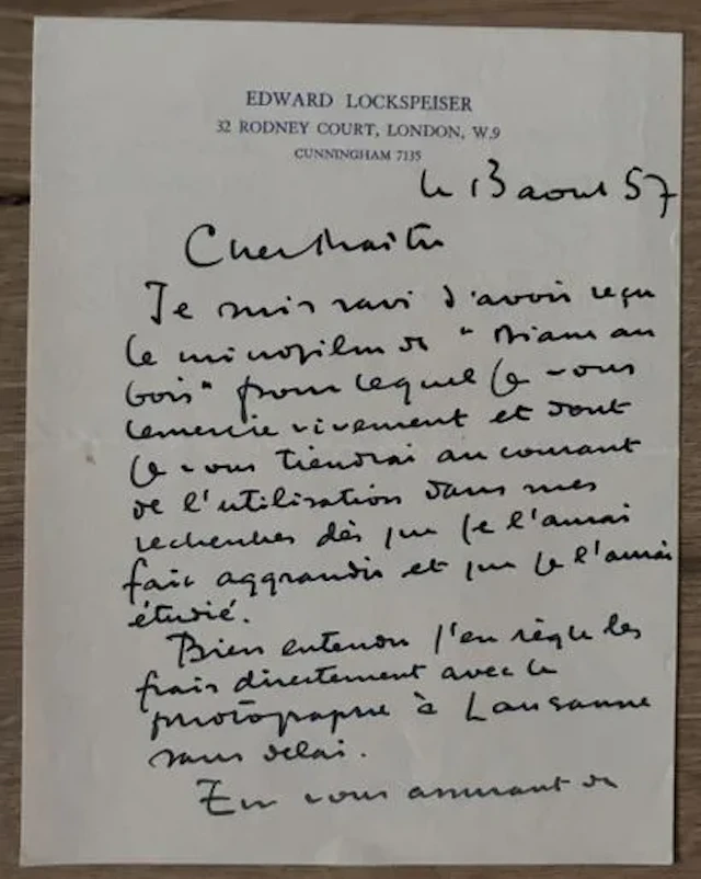 LOCKSPEISER (Edward). 1905-1973. Musicologue, critique music - Lot 262
