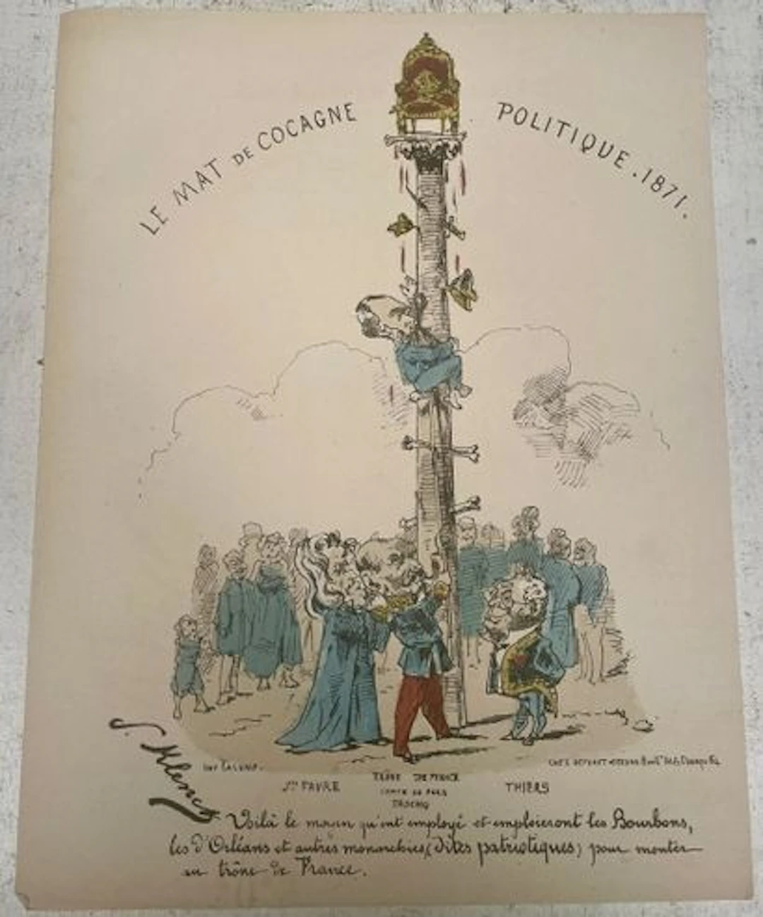 THE POLITICAL COCAGNE POLE. 1871 - Lot 206