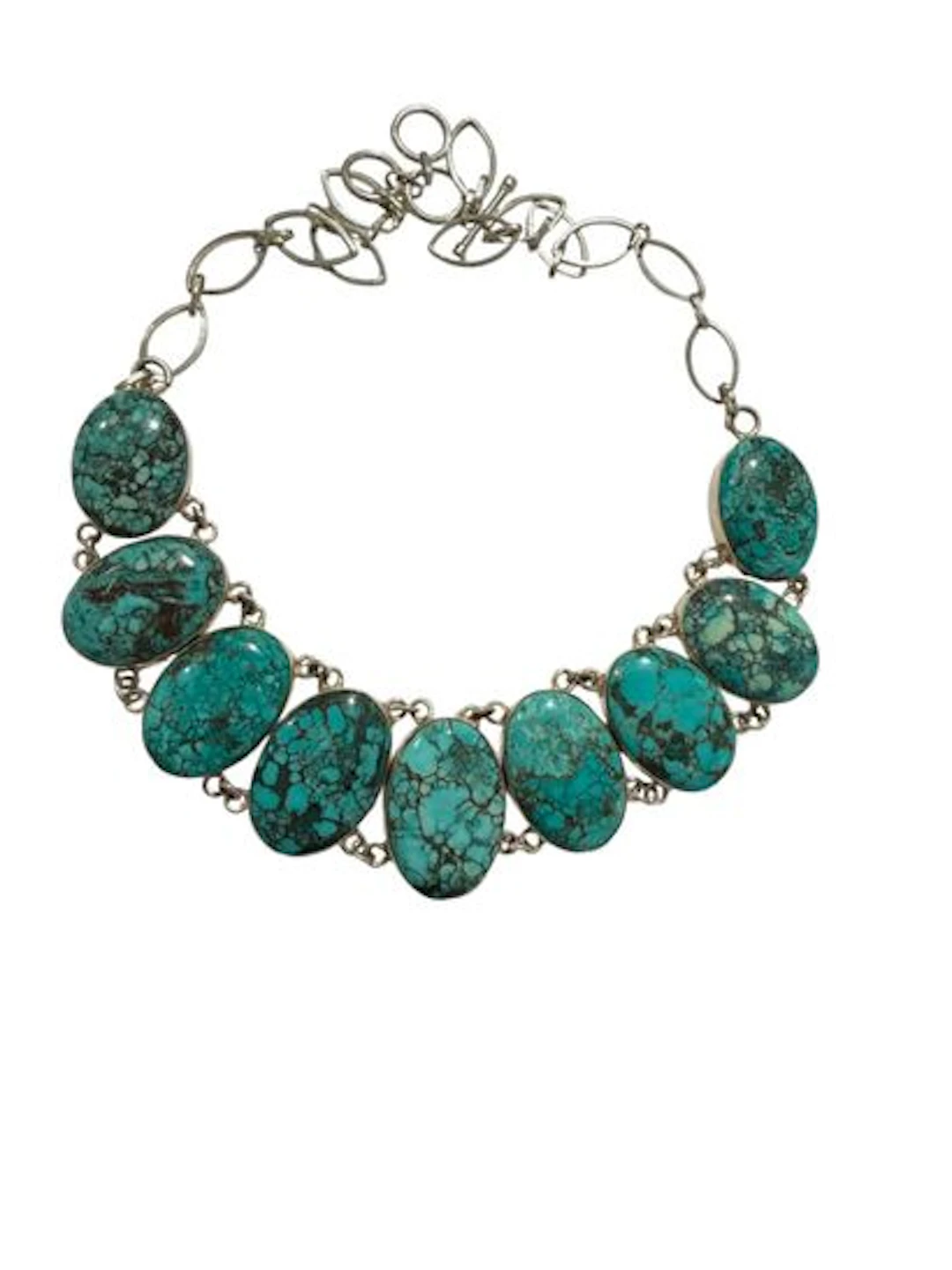 SILVER AND TURQUOISE NECKLACE - Lot 114