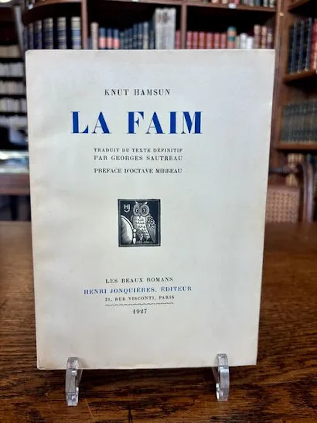 HAMSUN (Knut). *Hunger*. Translated from the final text by G - Lot 130