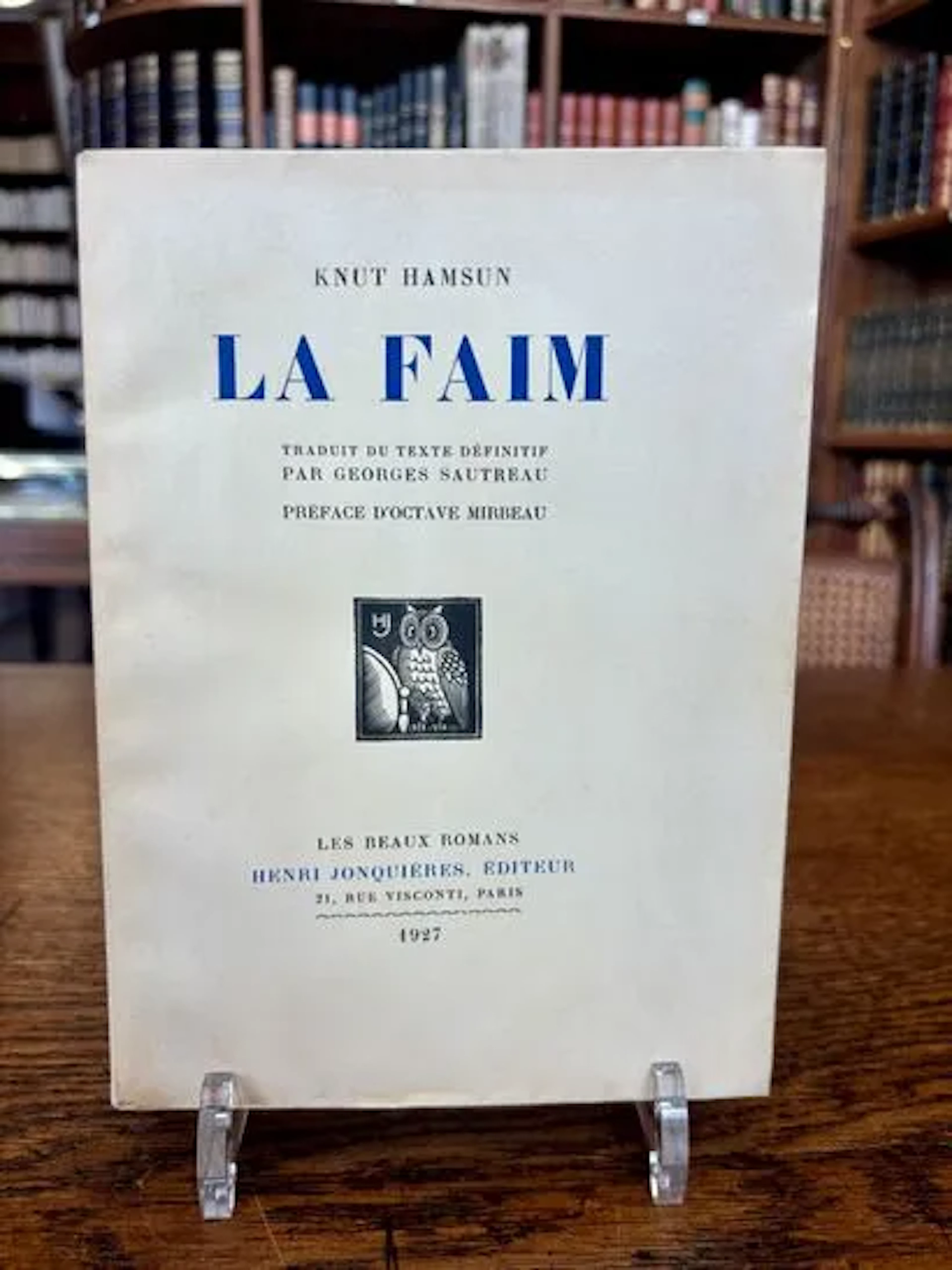 HAMSUN (Knut). *Hunger*. Translated from the final text by G - Lot 130