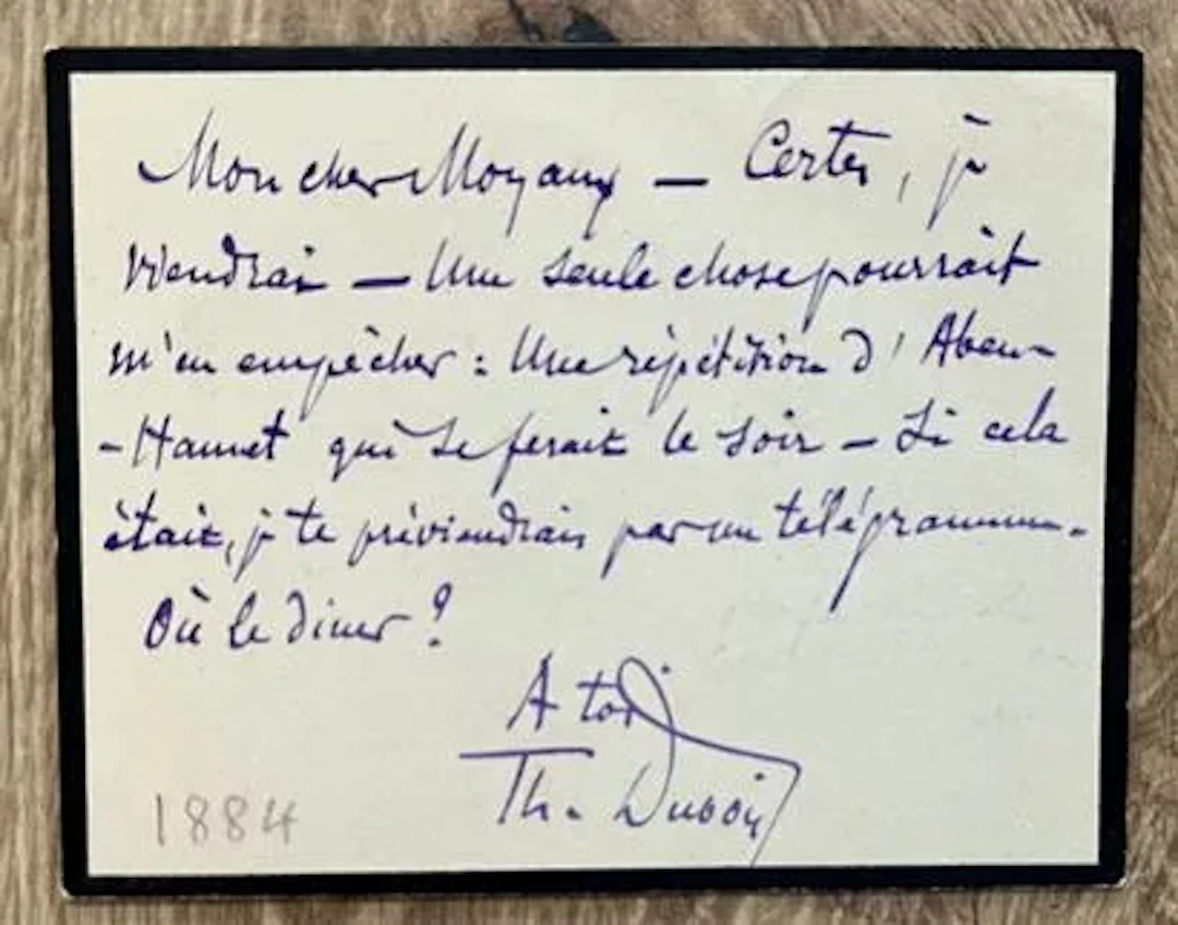 DUBOIS (Théodore) (1837–1924), French composer, organist, an - Lot 136