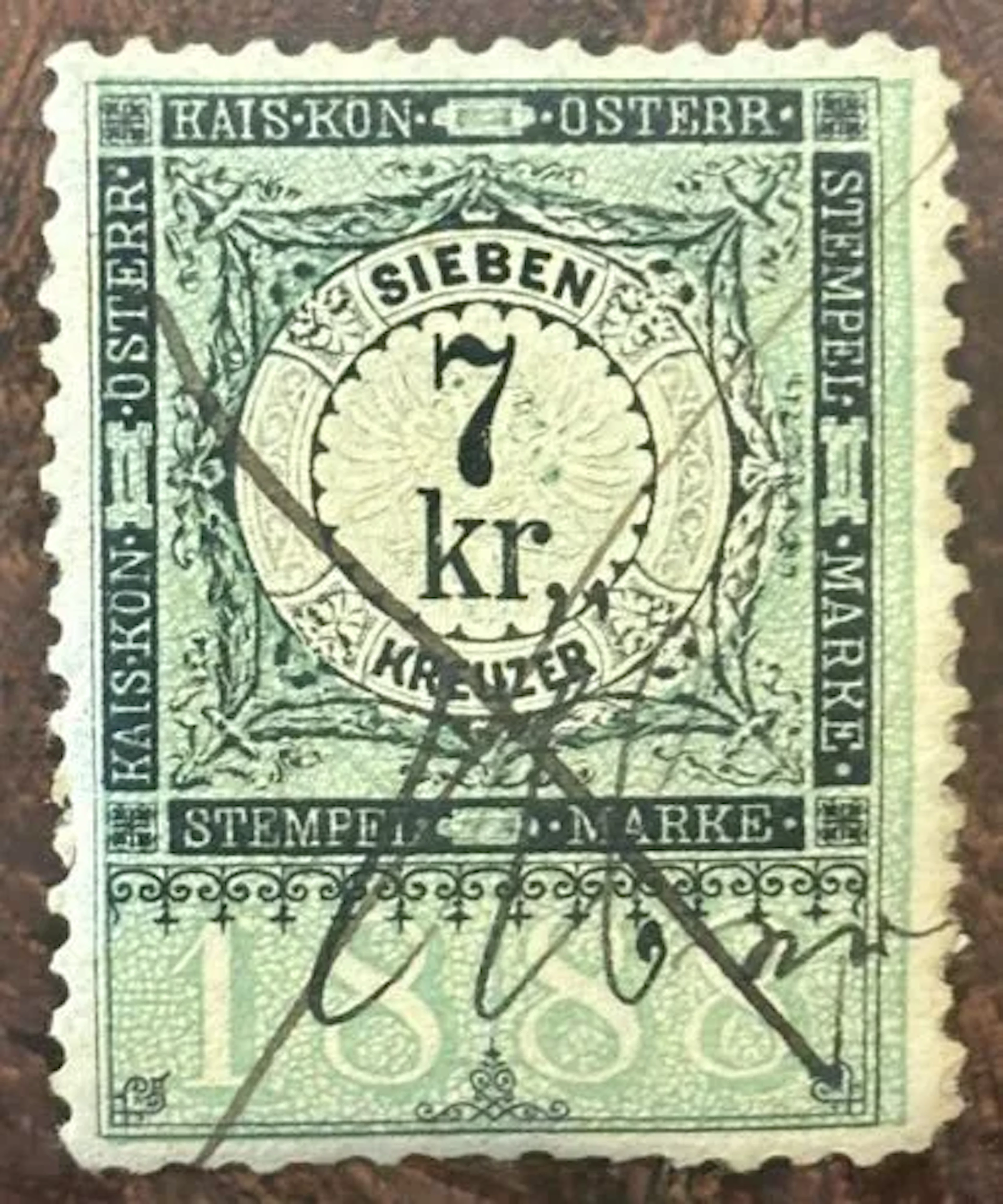 Autriche-Hongrie — timbre fiscal / Stempelmarke — 7 Kronen - Lot 33