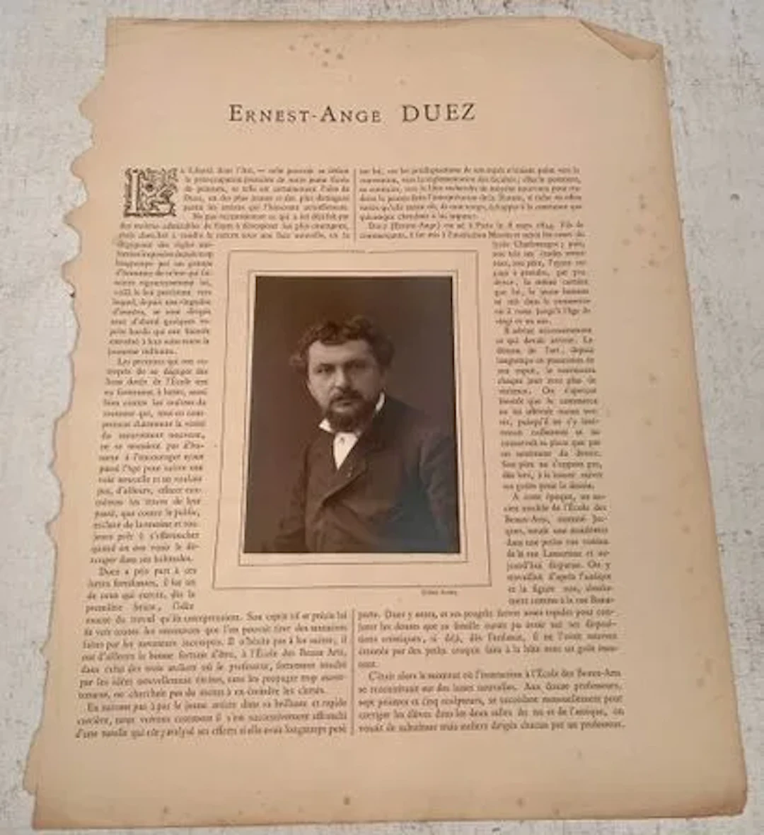 DUEZ (Ernest-Ange) — PORTRAIT AND BIOGRAPHICAL NOTE - Lot 101