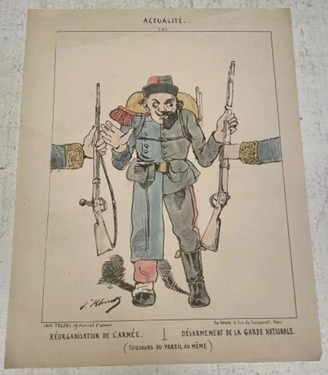 RÉORGANISATION DE L'ARMÉE / DÉSARMEMENT DE LA GARDE NATIONAL - Lot 272