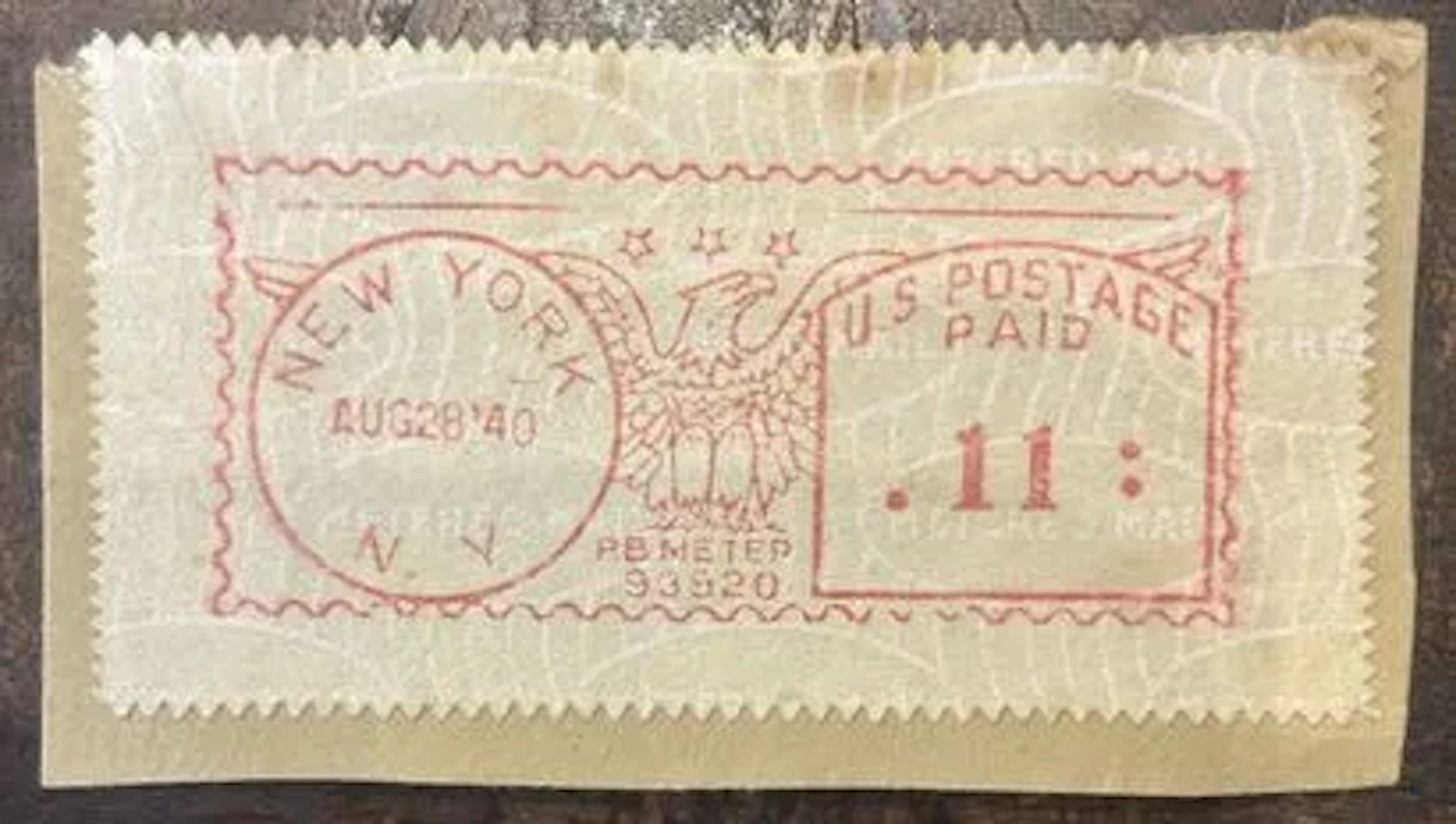 ÉTATS-UNIS — New York, 28 août 1940 — empreinte mécanique - Lot 63