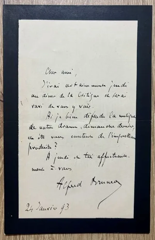 BRUNEAU (Alfred) (1857-1934). Compositeur et chef d'orchestr - Lot 21