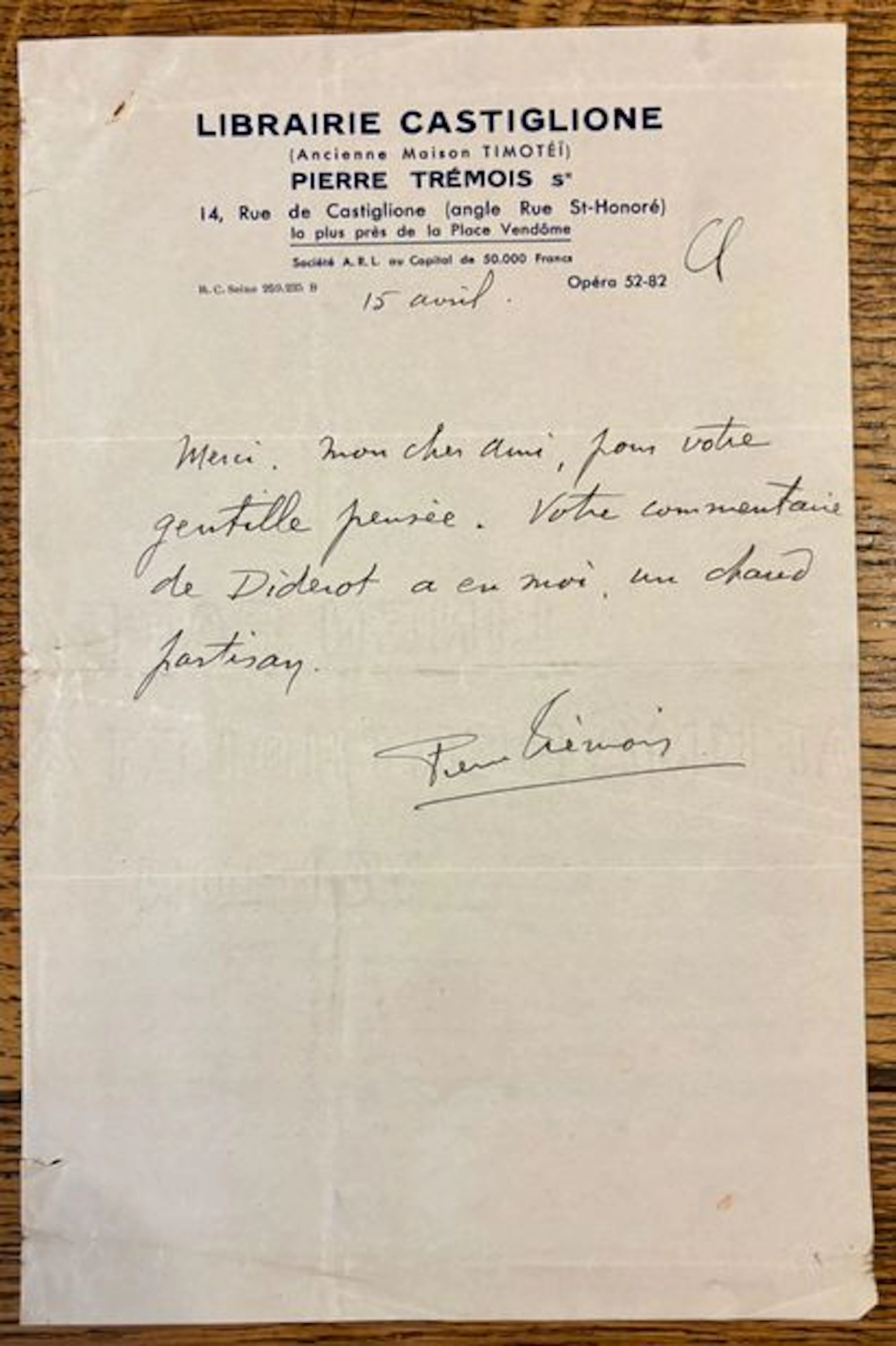 TRÉMOIS (Pierre). - Lot 296