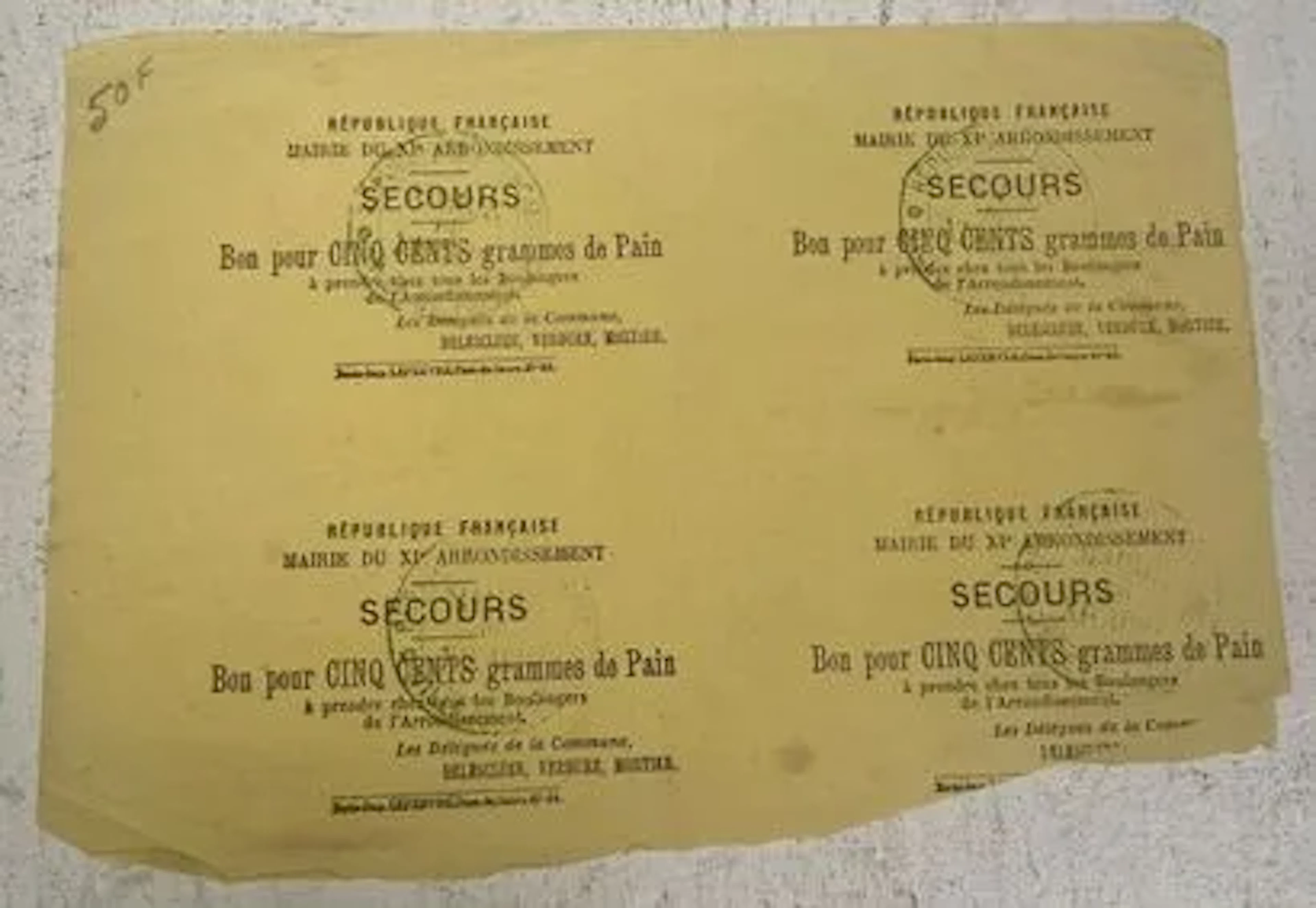 COMMUNE DE PARIS — BONS DE PAIN - Lot 88