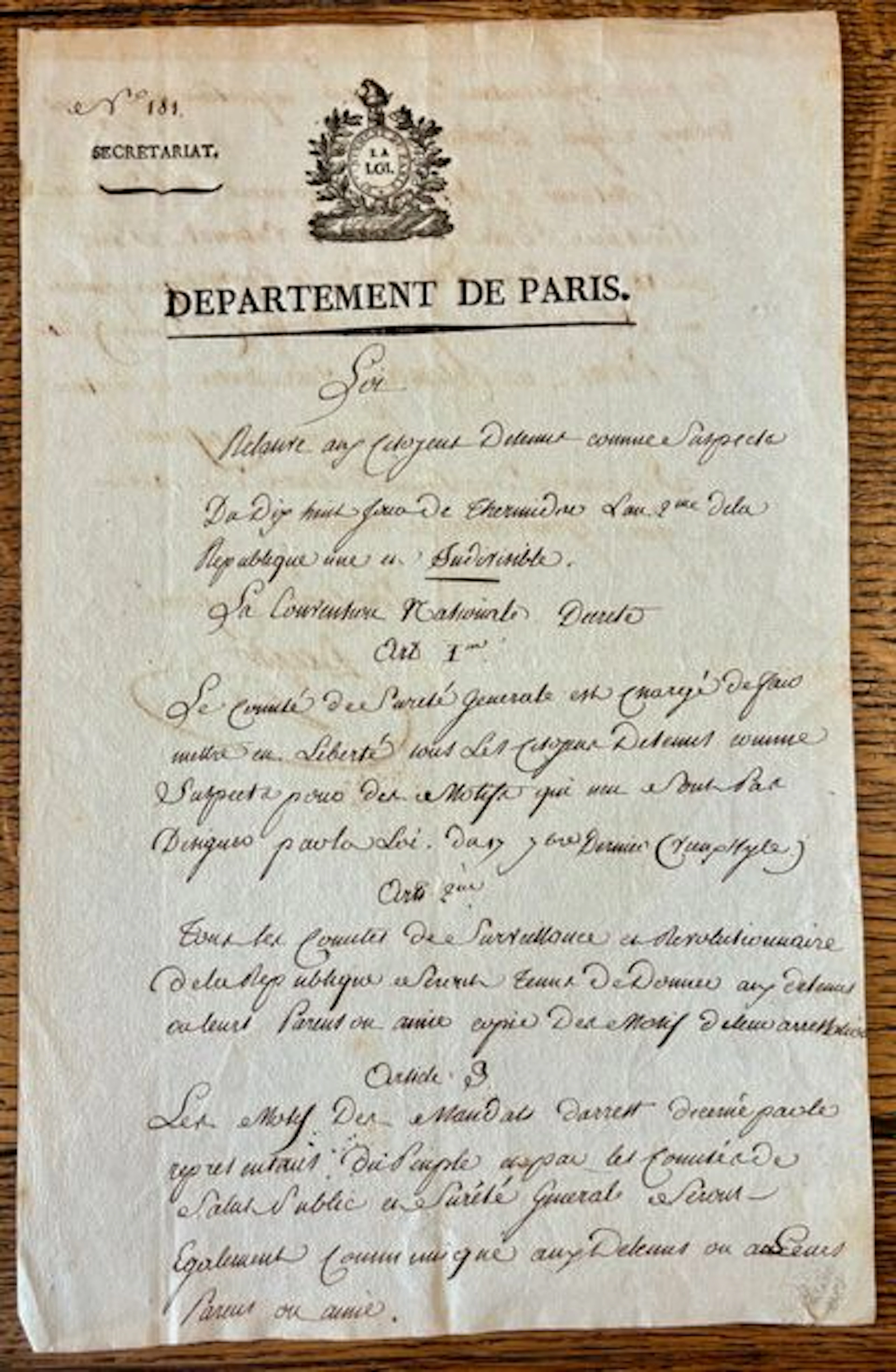 DEPARTMENT OF PARIS - Lot 104