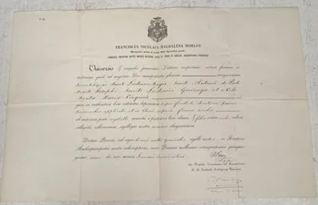ARCHDIOCESE OF PARIS — CERTIFICATE OF RELICS - Lot 55