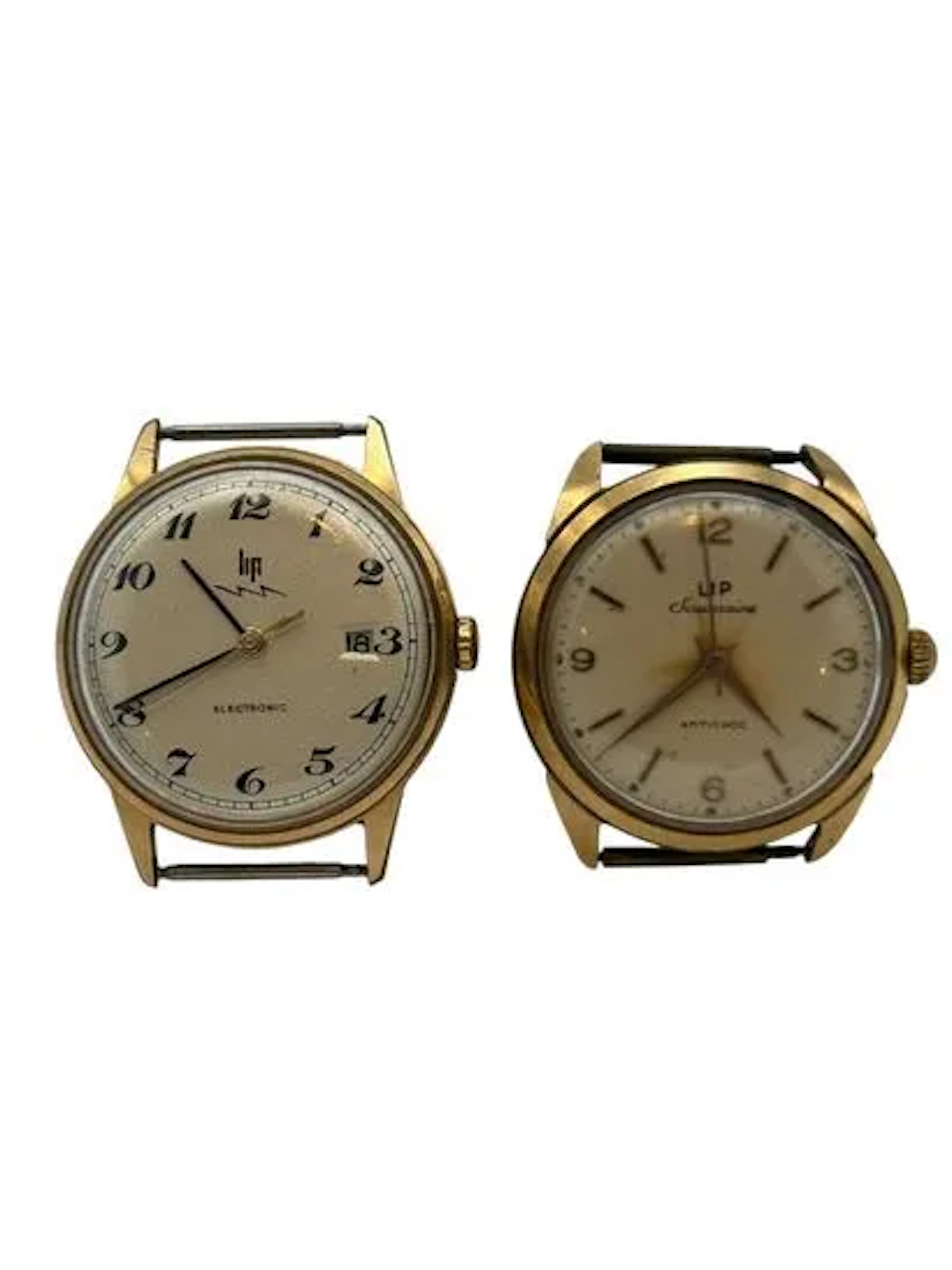 LIP, 2 men's watches in gold-plated metal - Lot 593