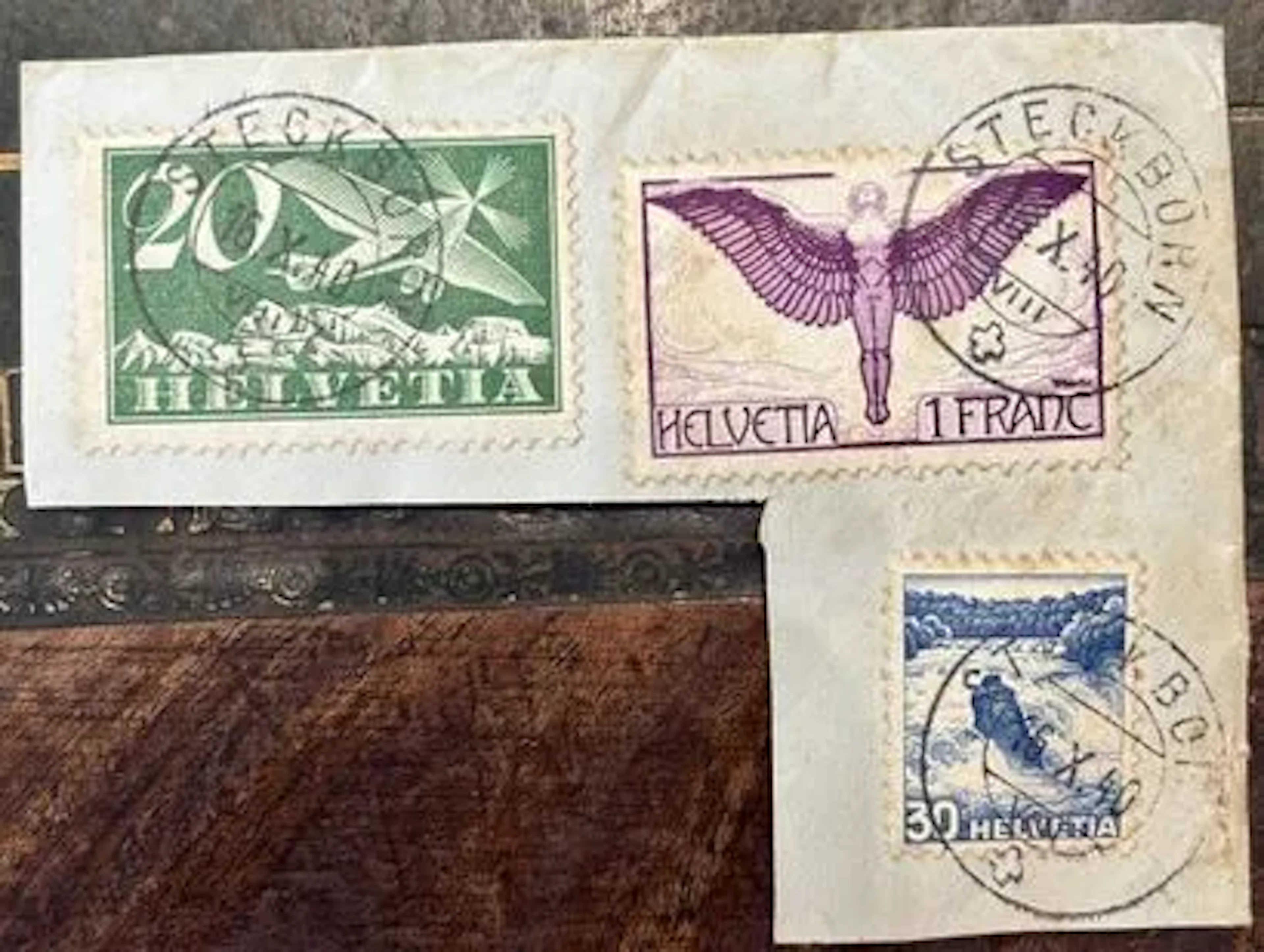 SUISSE — Affranchissement composé : aviation, Icare et Chute - Lot 263