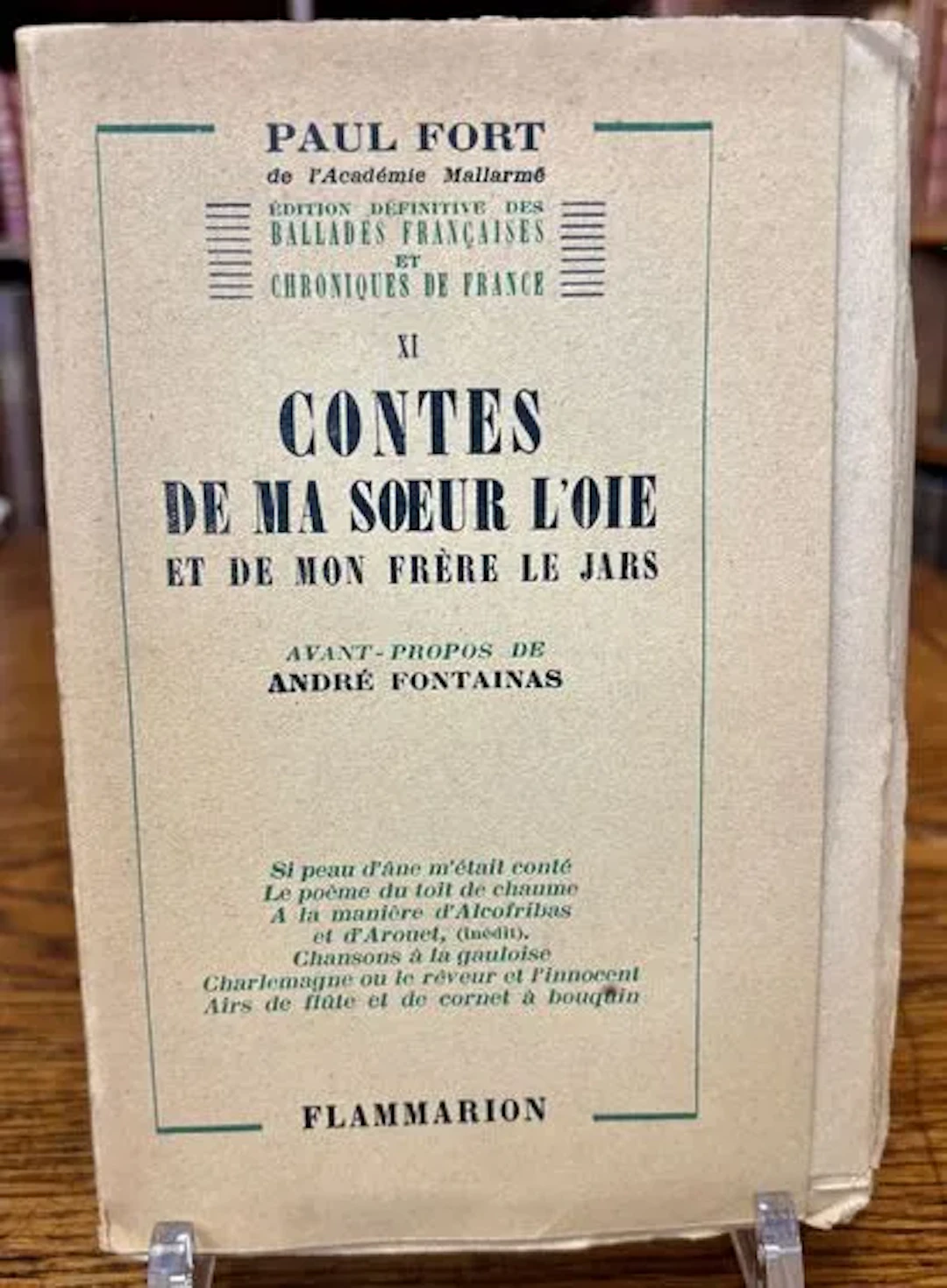 FORT (Paul). Contes de ma Sœur l'Oie et de mon Frère le Jars - Lot 101