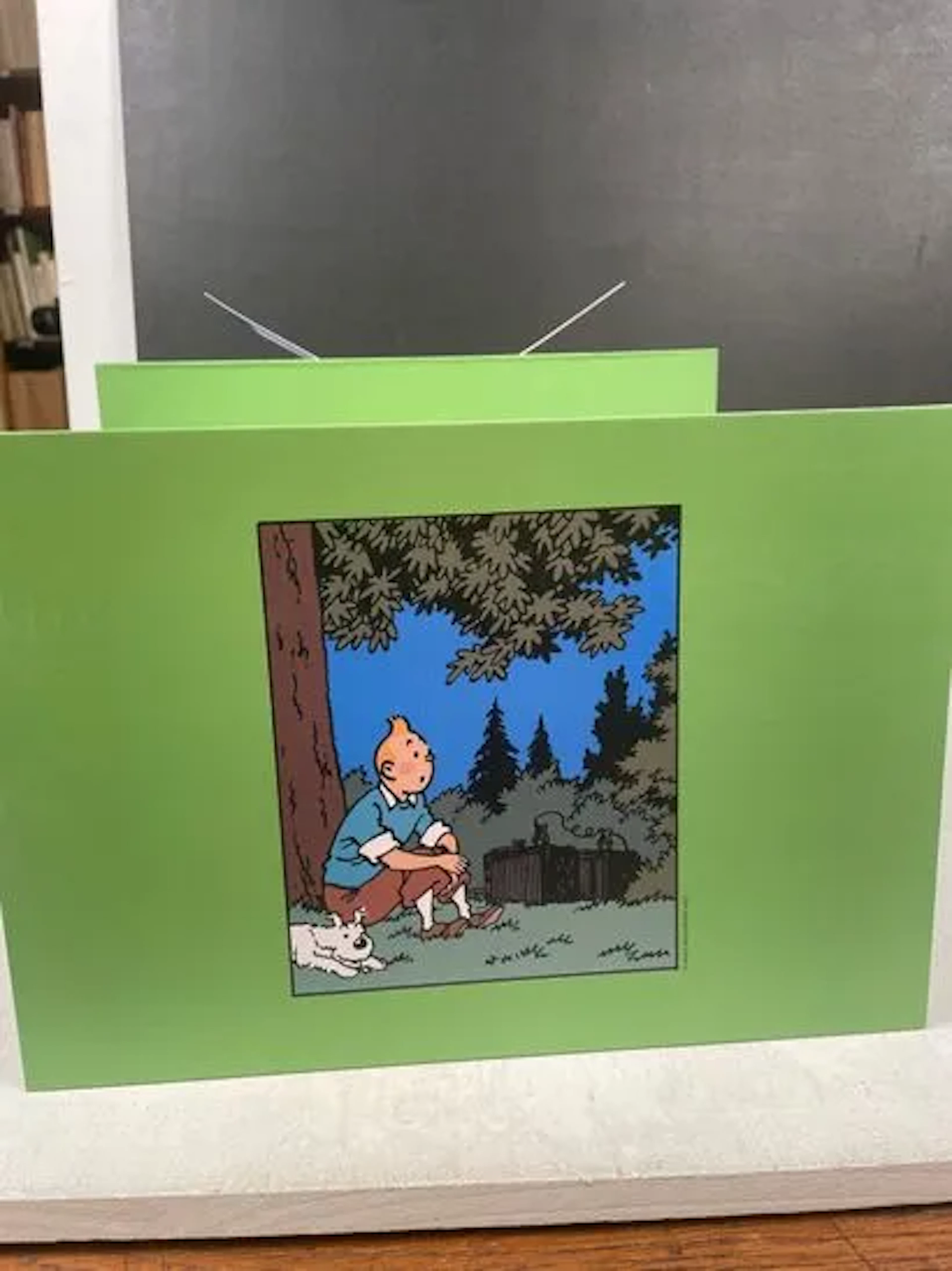Tintin sitting in the grass - The Black Island (Reference 47 - Lot 206