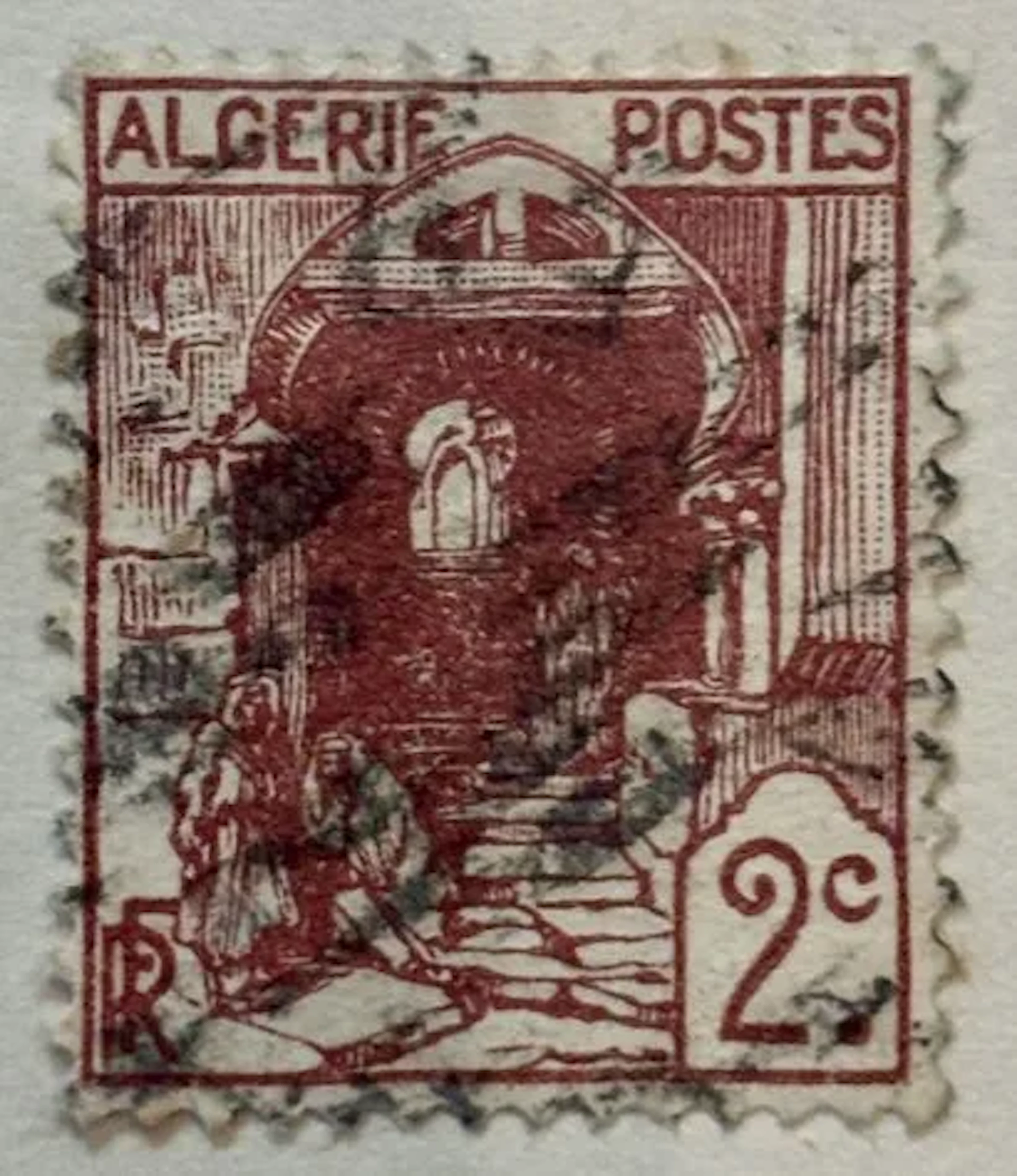 ALGERIA — 2 c. reddish-brown, Moorish gateway - Lot 12