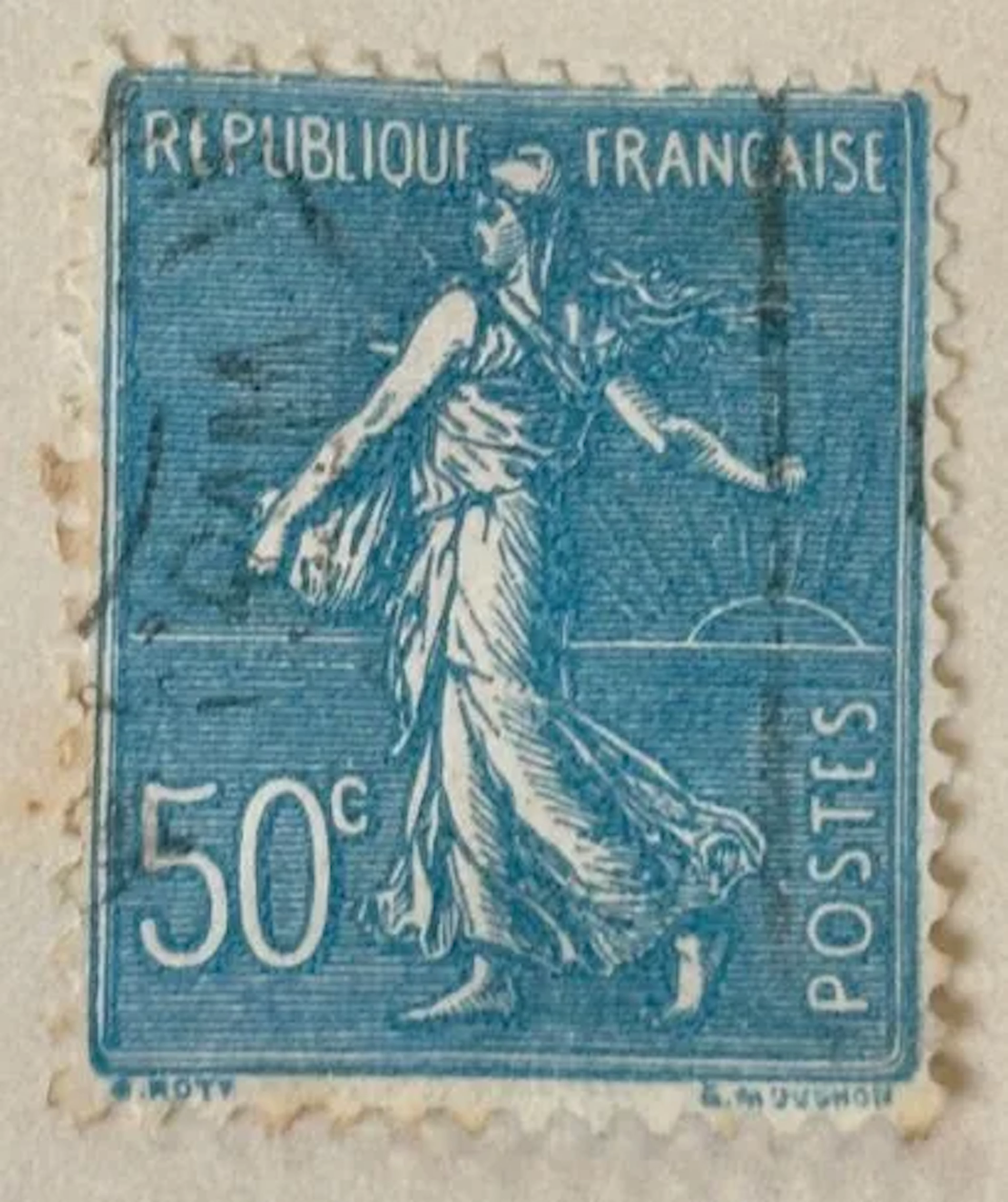 FRANCE — “SEMEUSE LIGNÉE” — 50 CENTIMES BLUE - Lot 166