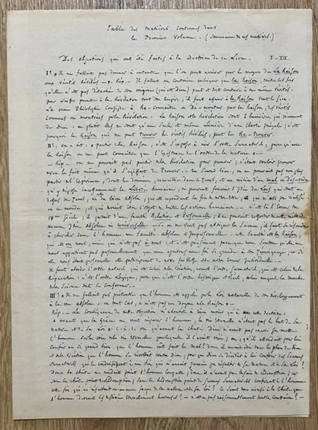 GOUNOD (Charles) — Philosophical manuscript on reason and re - Lot 190