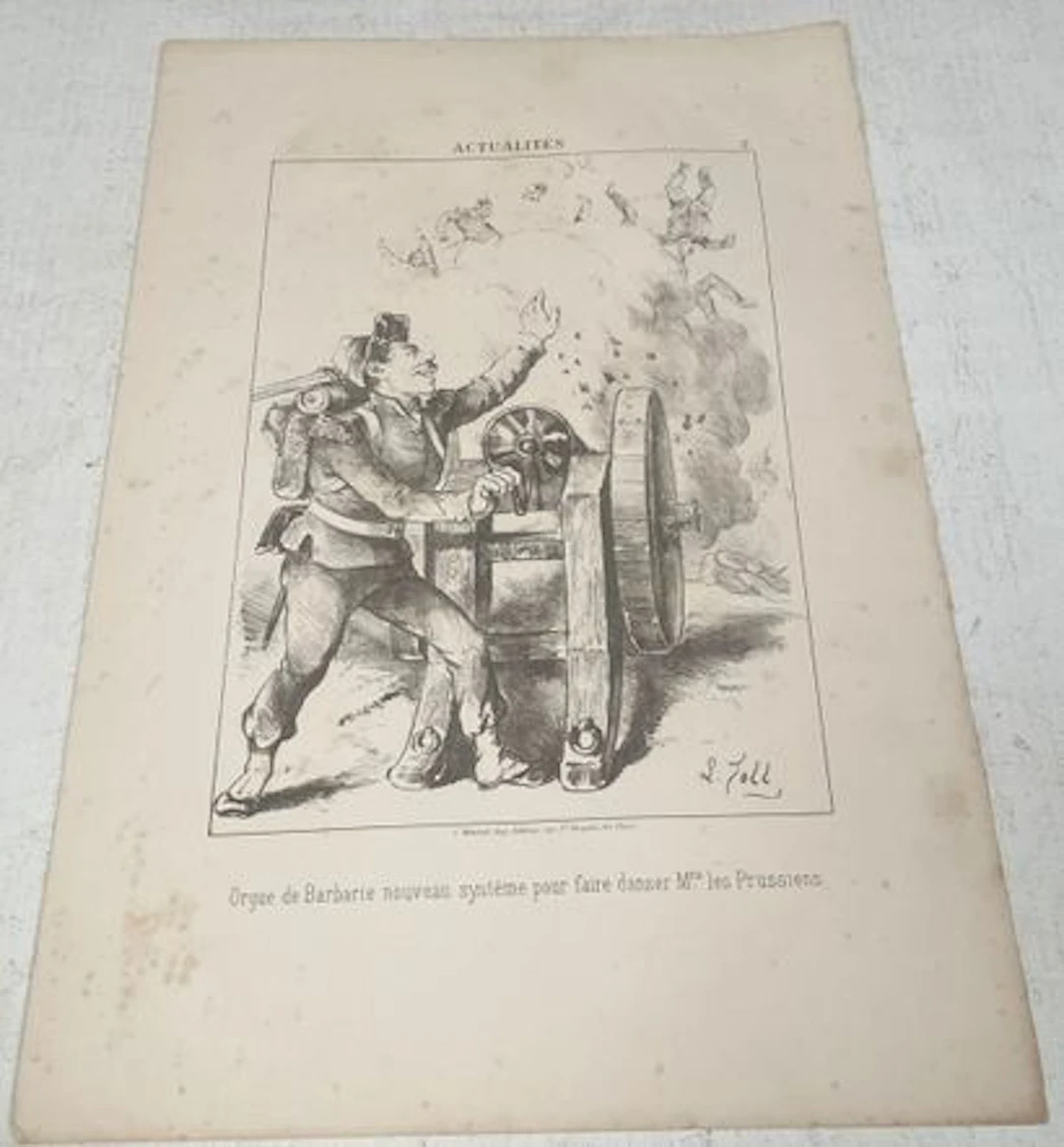 BARREL ORGAN, A NEW SYSTEM FOR MAKING THE PRUSSIANS DANCE - Lot 249