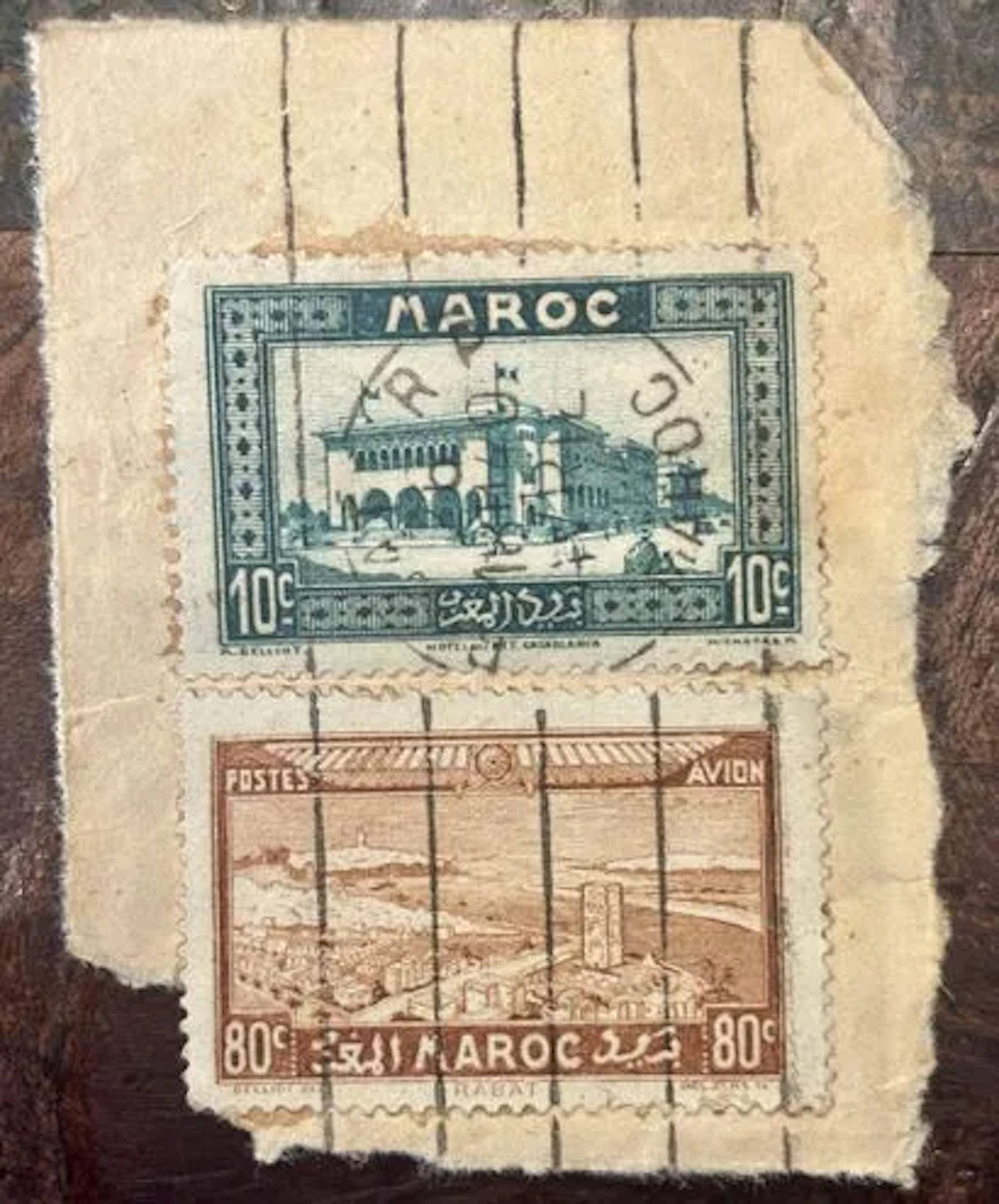 MOROCCO — Casablanca + airmail — 10 c + 80 c - Lot 184