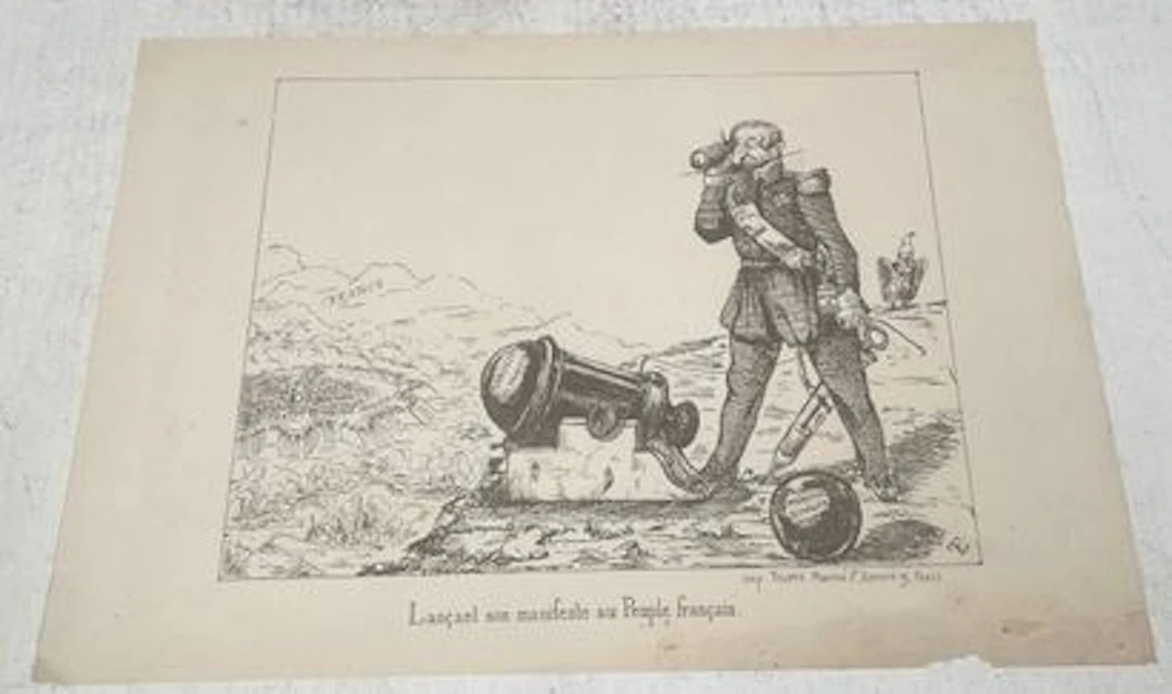 [Political caricature]. Presenting his manifesto to the Fren - Lot 22