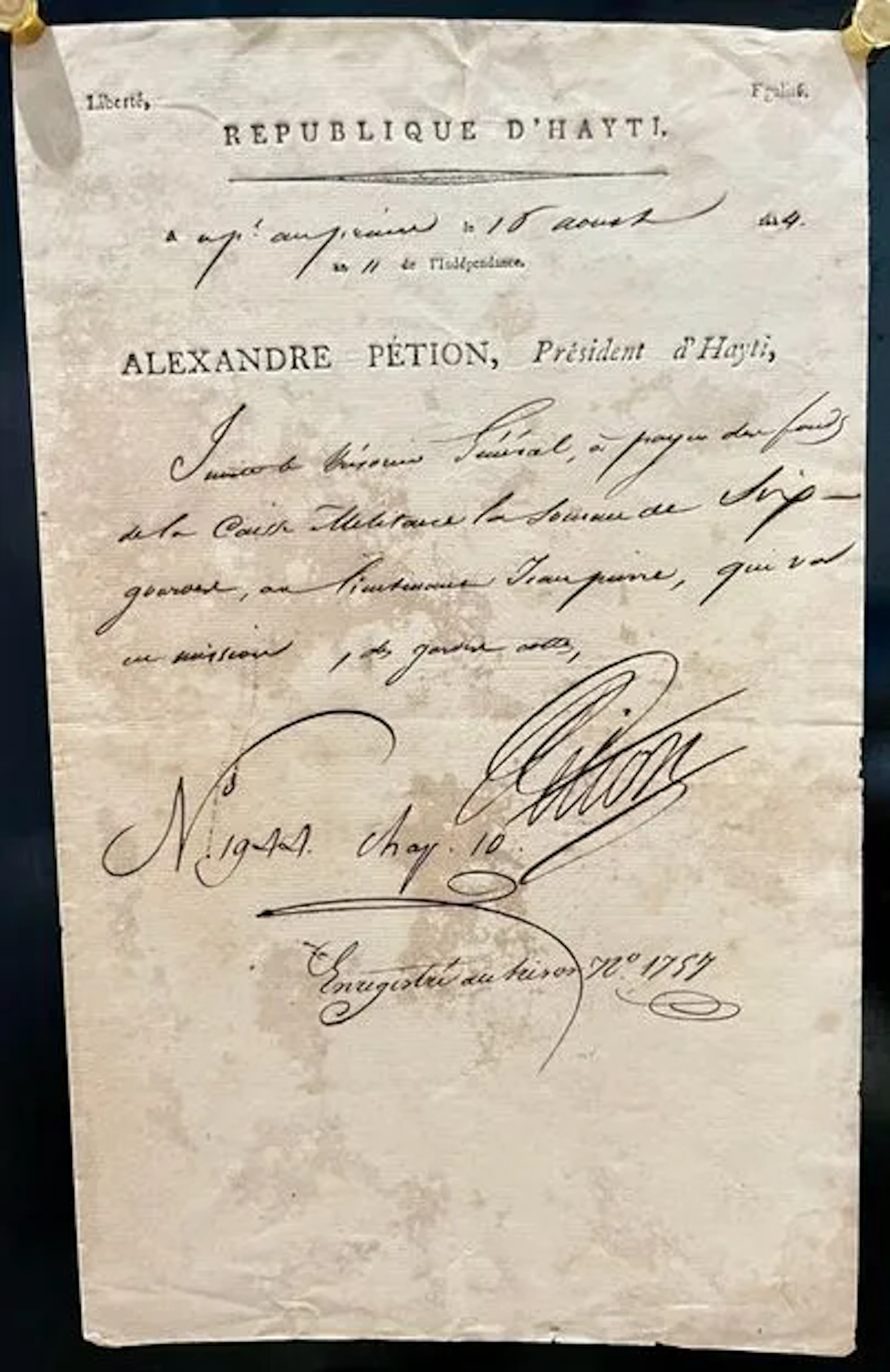 PÉTION (Alexandre) - Lot 212