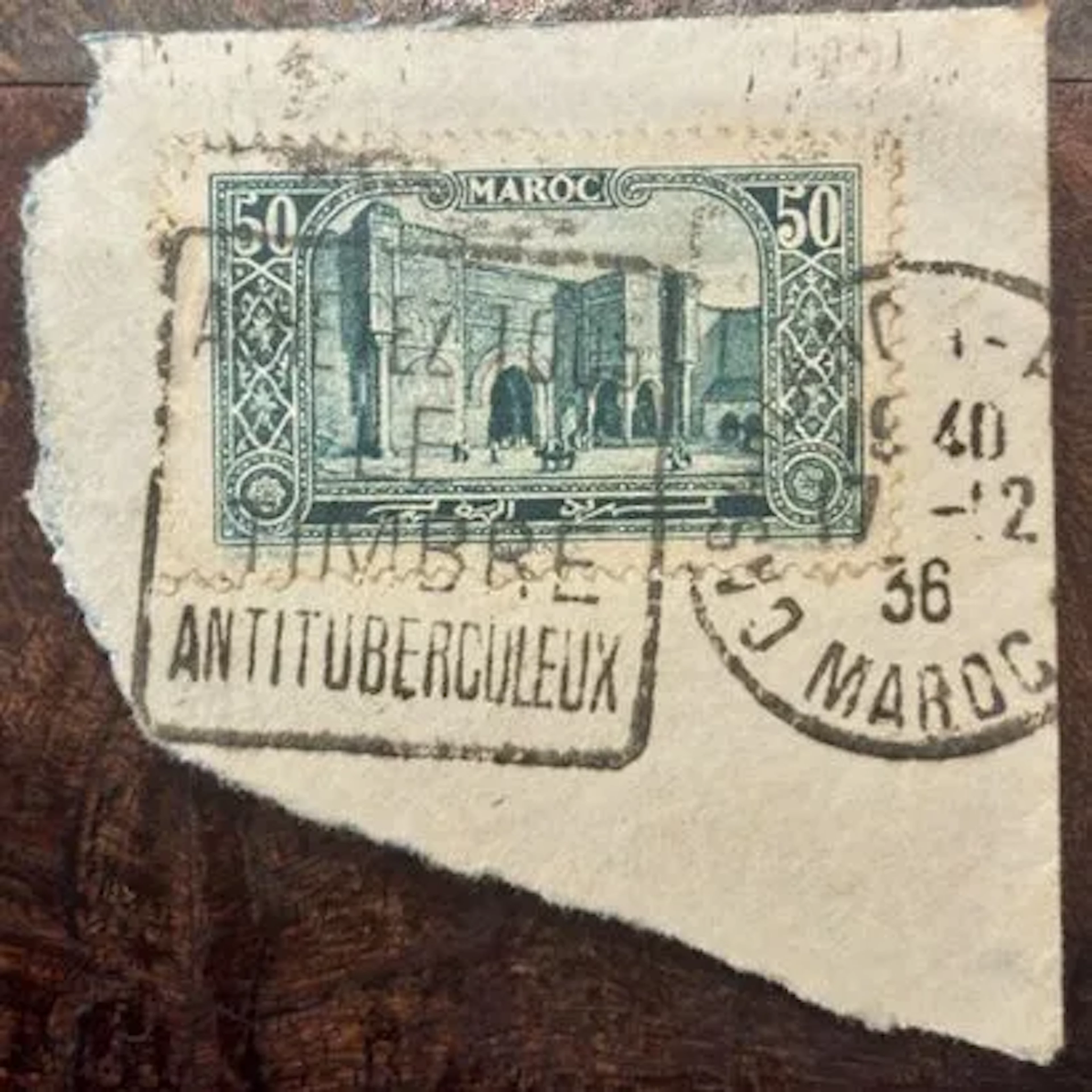MOROCCO — Meknes — 50 c blue-green - Lot 195