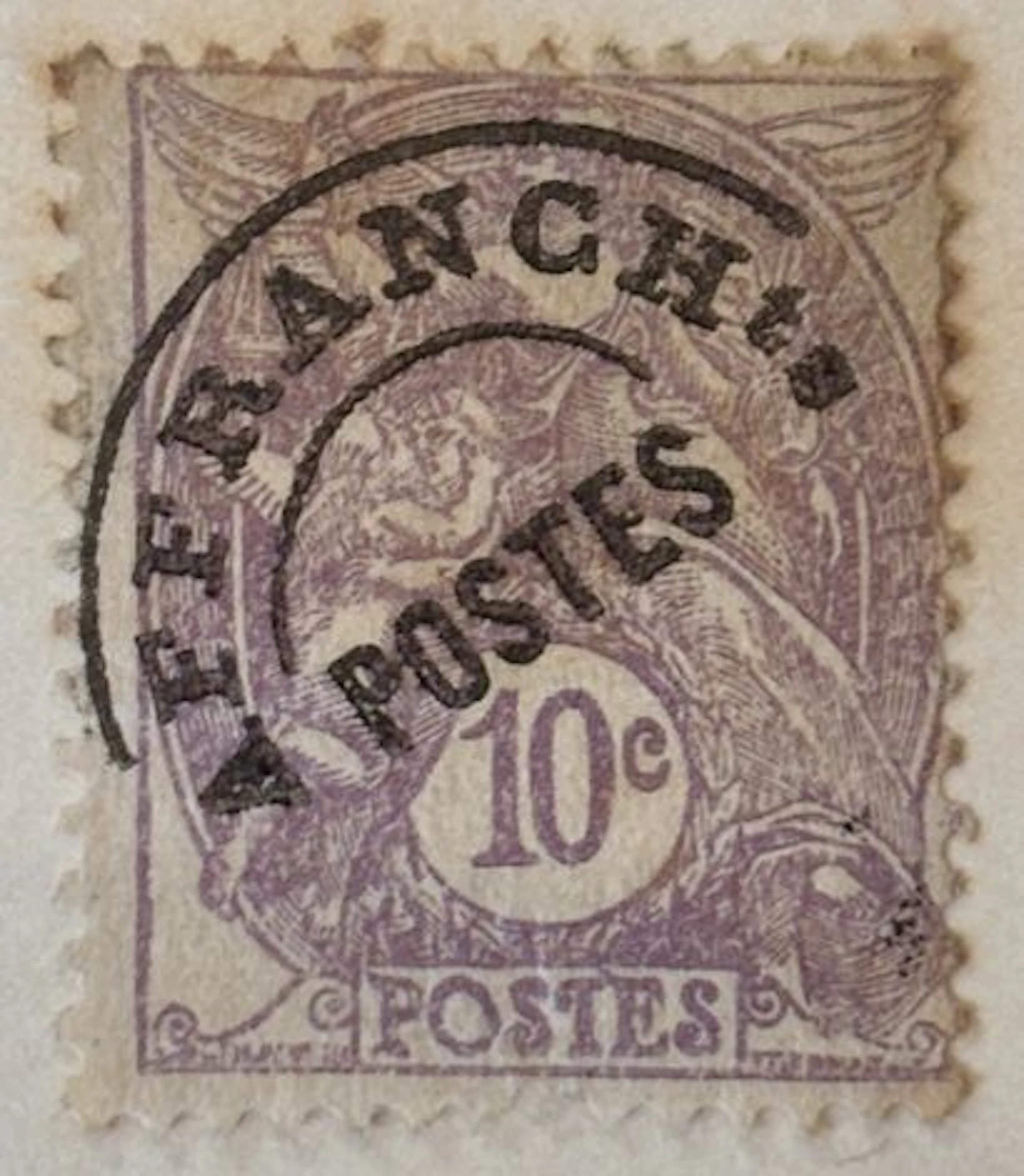 FRANCE — WHITE SERIES — 10 CENTIMES LILAC - Lot 188