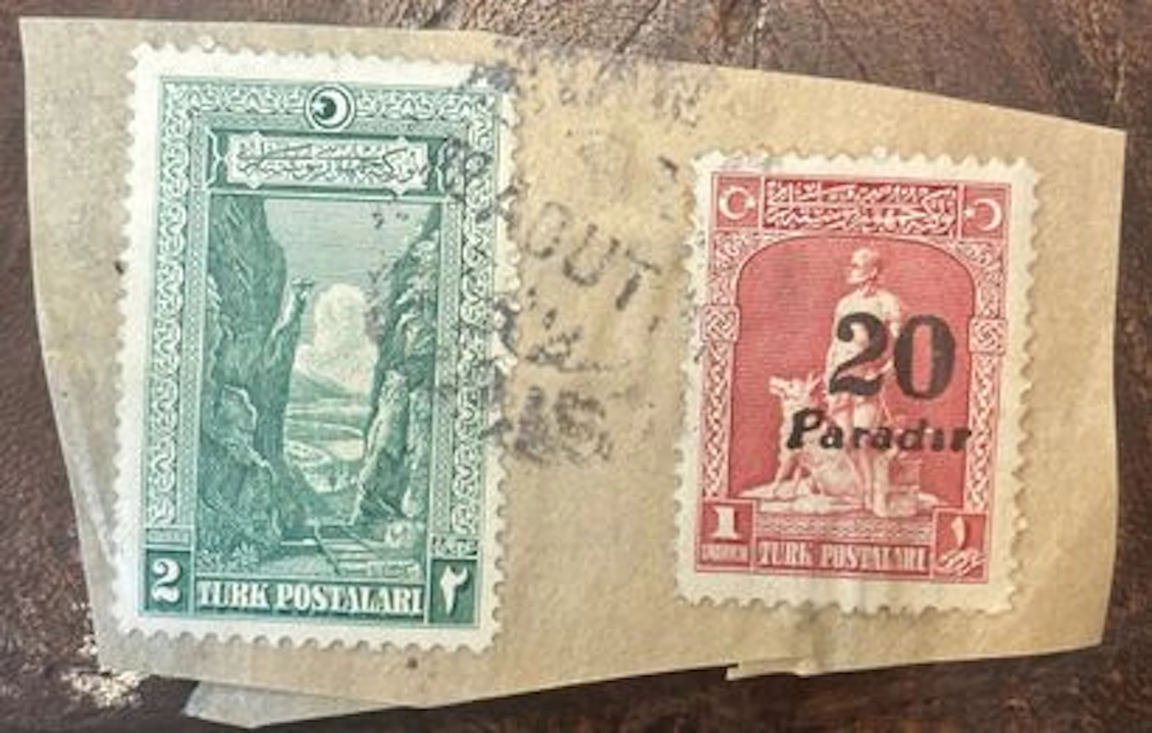 TURQUIE — Deux timbres sur fragment - Lot 290