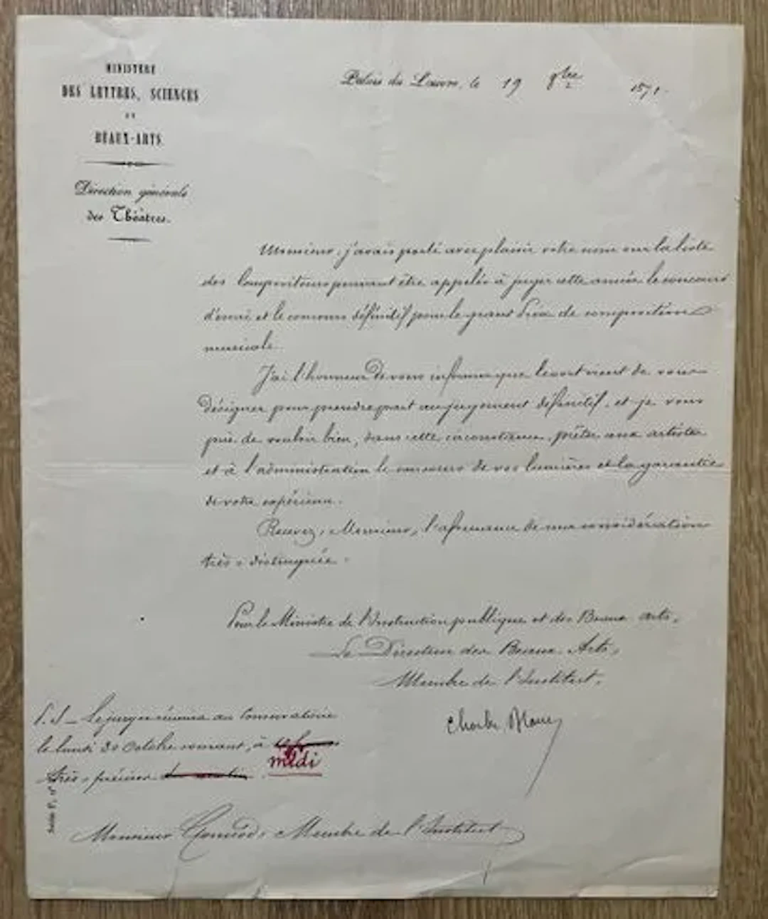 GOUNOD (Charles). Paris, 1818–1893. French composer. Winner - Lot 205