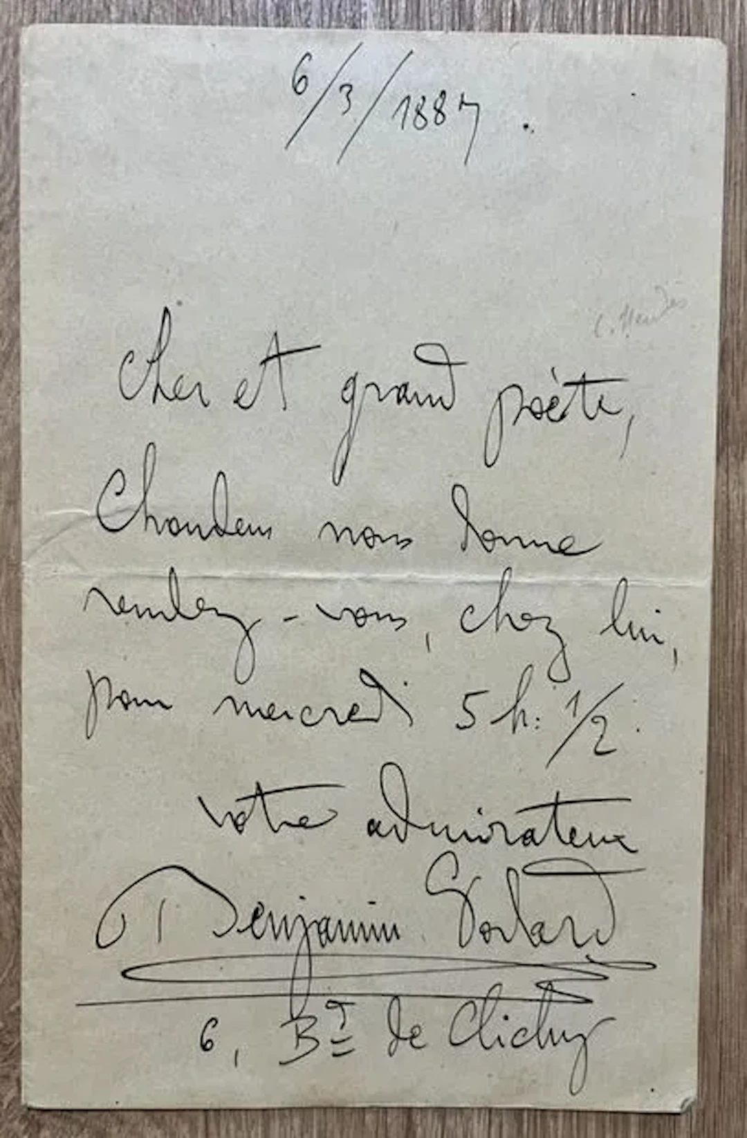 GODARD (Benjamin) (1849–1895), French composer, violinist, a - Lot 180
