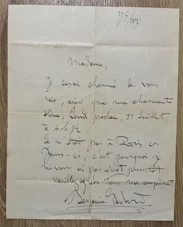 GODARD (Benjamin) (1849-1895), compositeur et chef d'orchest - Lot 178