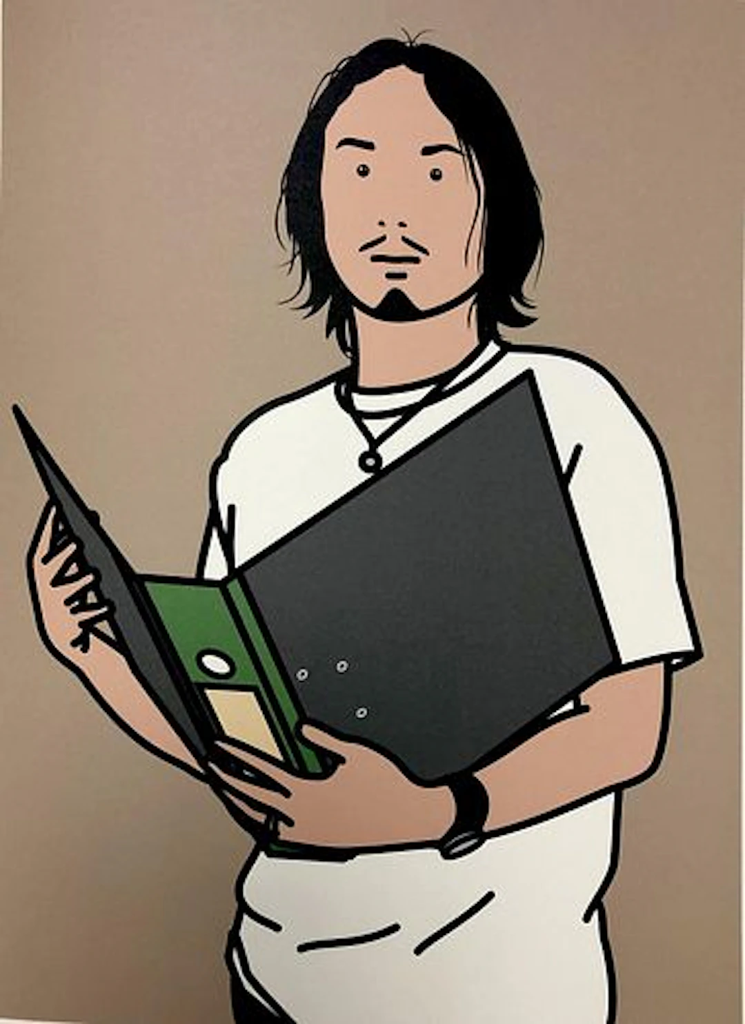 Julian Opie - Hirofumi with file