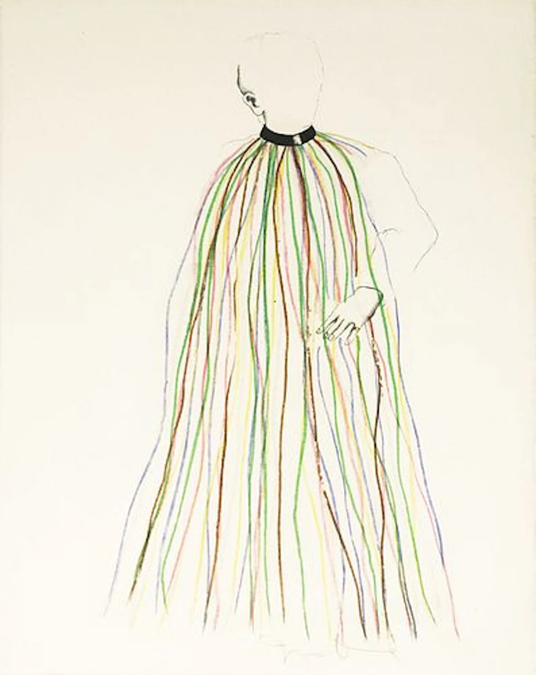 Jim Dine - Dorian Gray in Multi-Colored Vinyl Stripe Cape