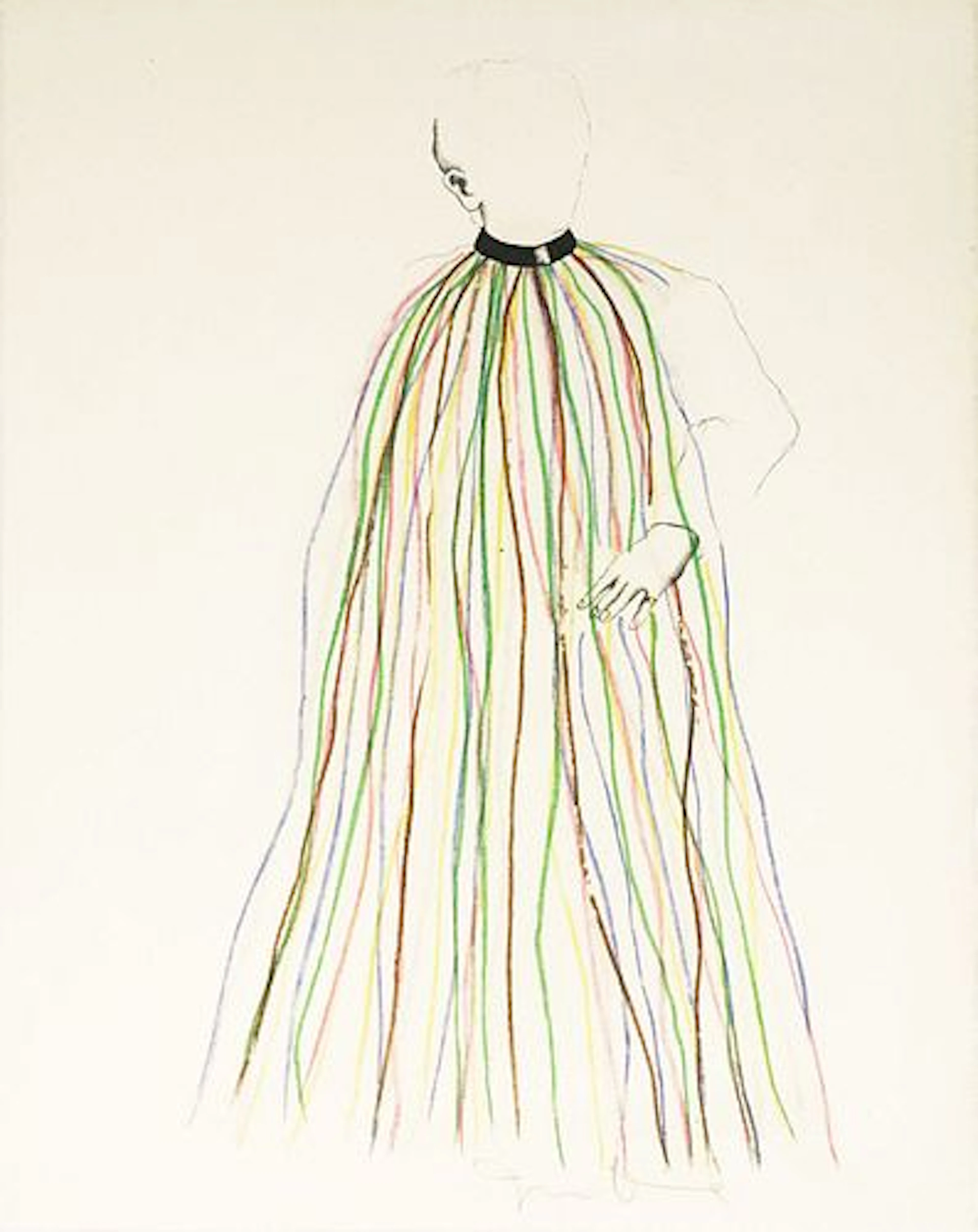 Jim Dine - Dorian Gray in Multi-Colored Vinyl Stripe Cape