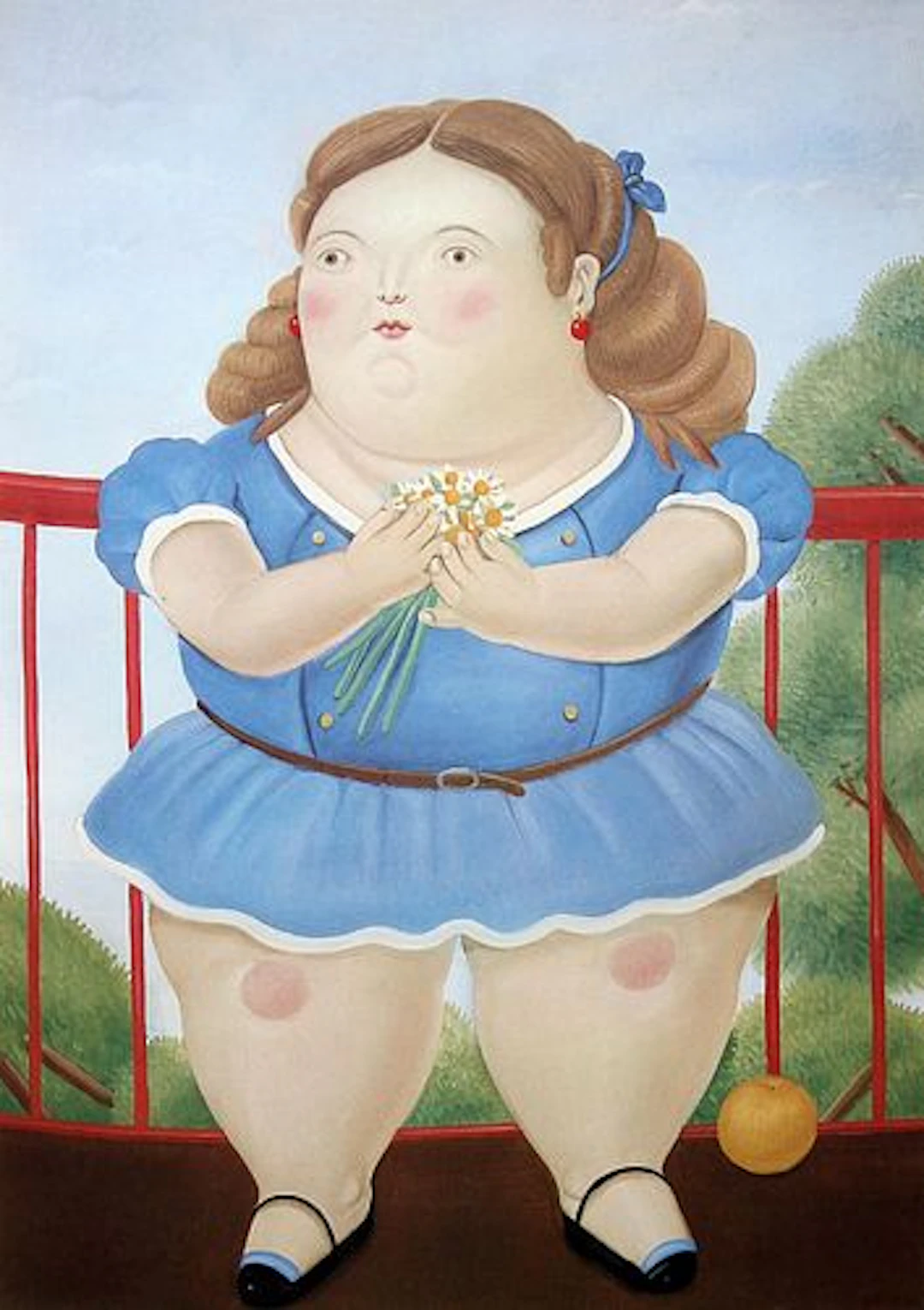 Fernando Botero (after) - Girl on a Balcony