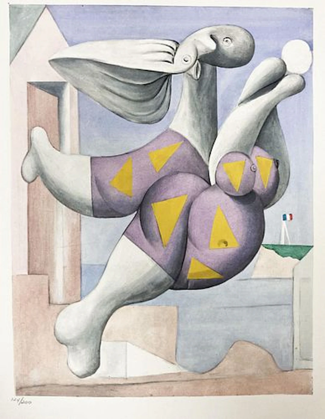Pablo Picasso (After) - Bagnante Che Gioca Al Pallone