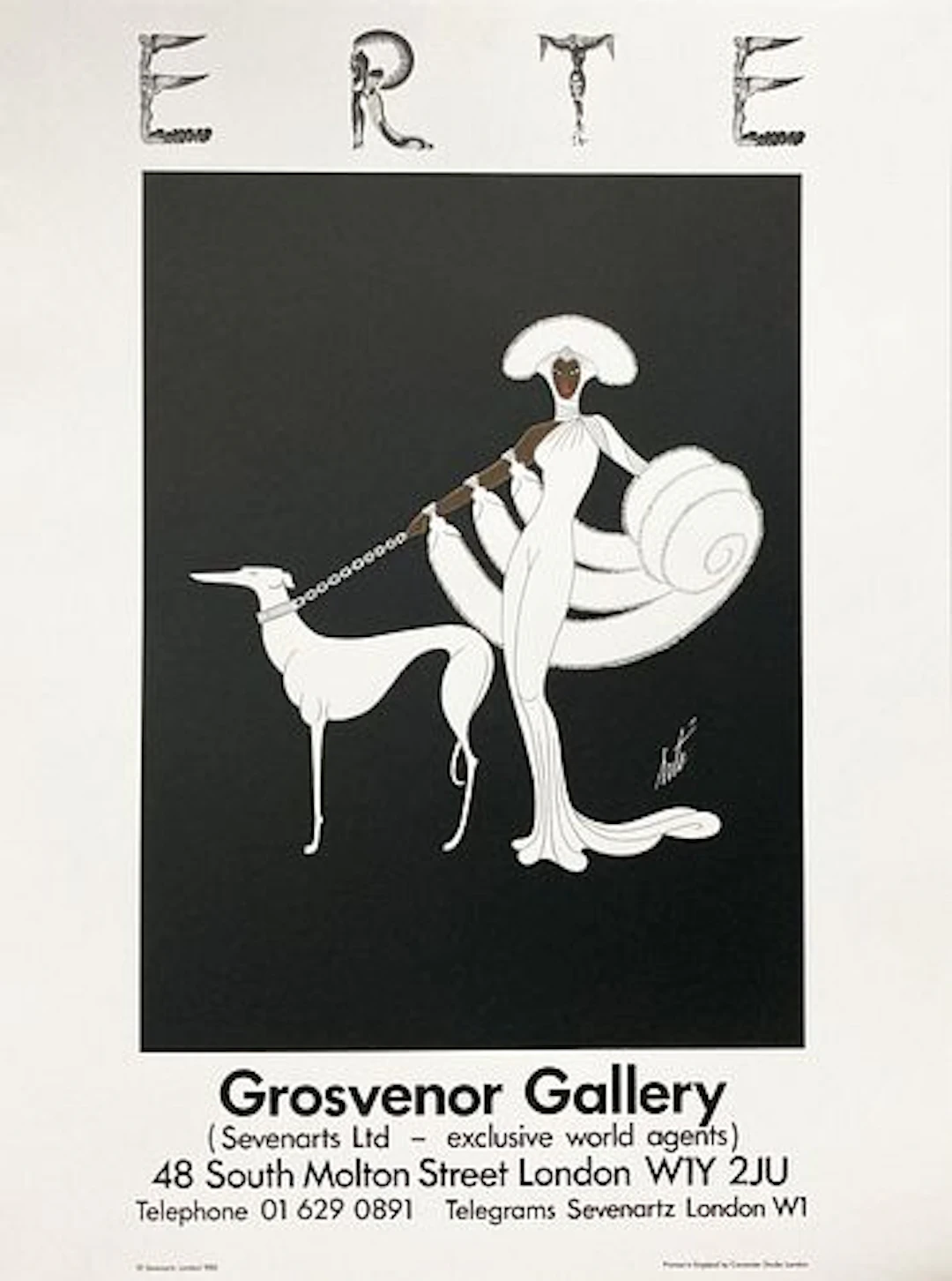 Erte - Ebony in White Gallery Exhibition Poster