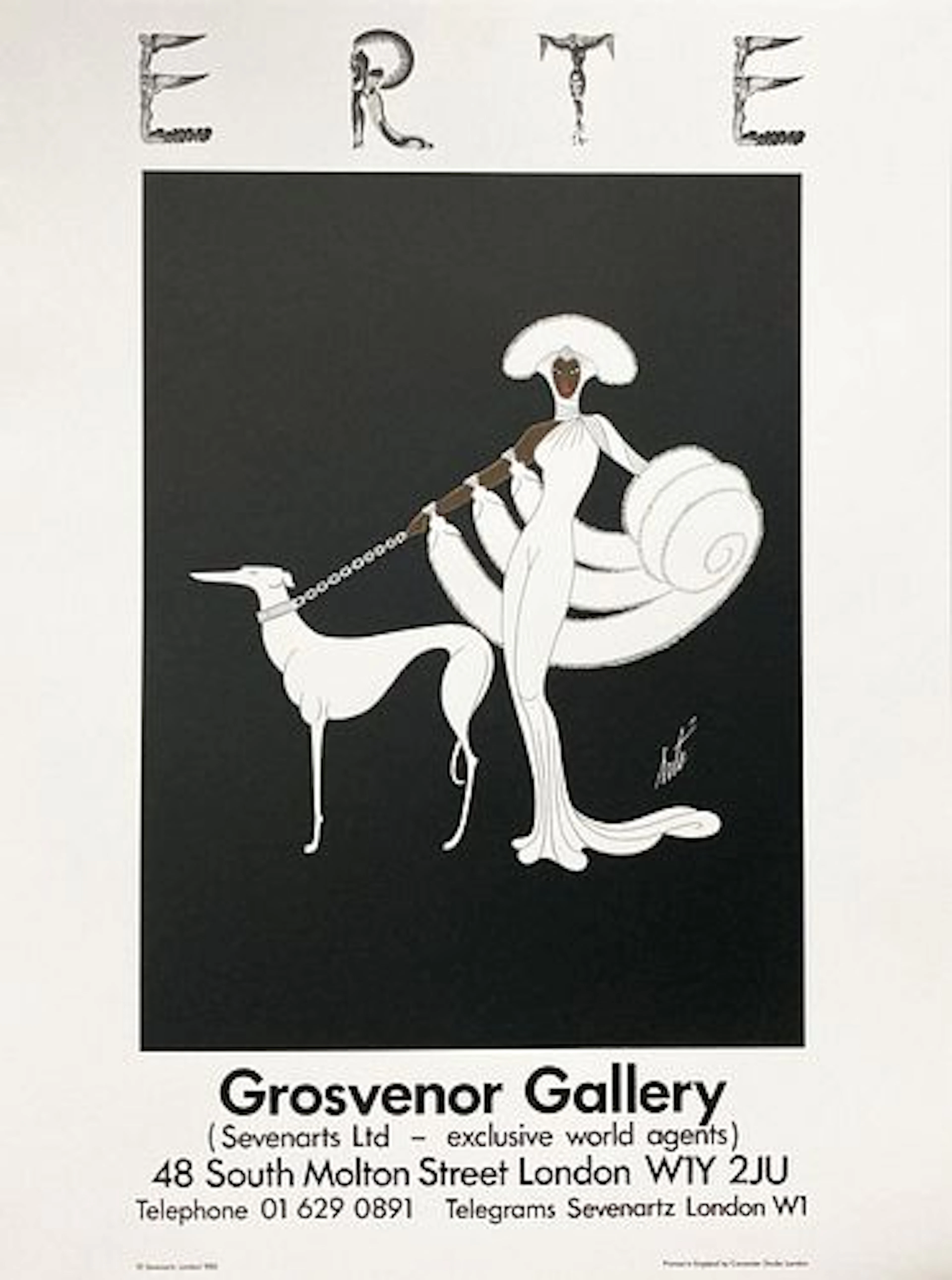 Erte - Ebony in White Gallery Exhibition Poster