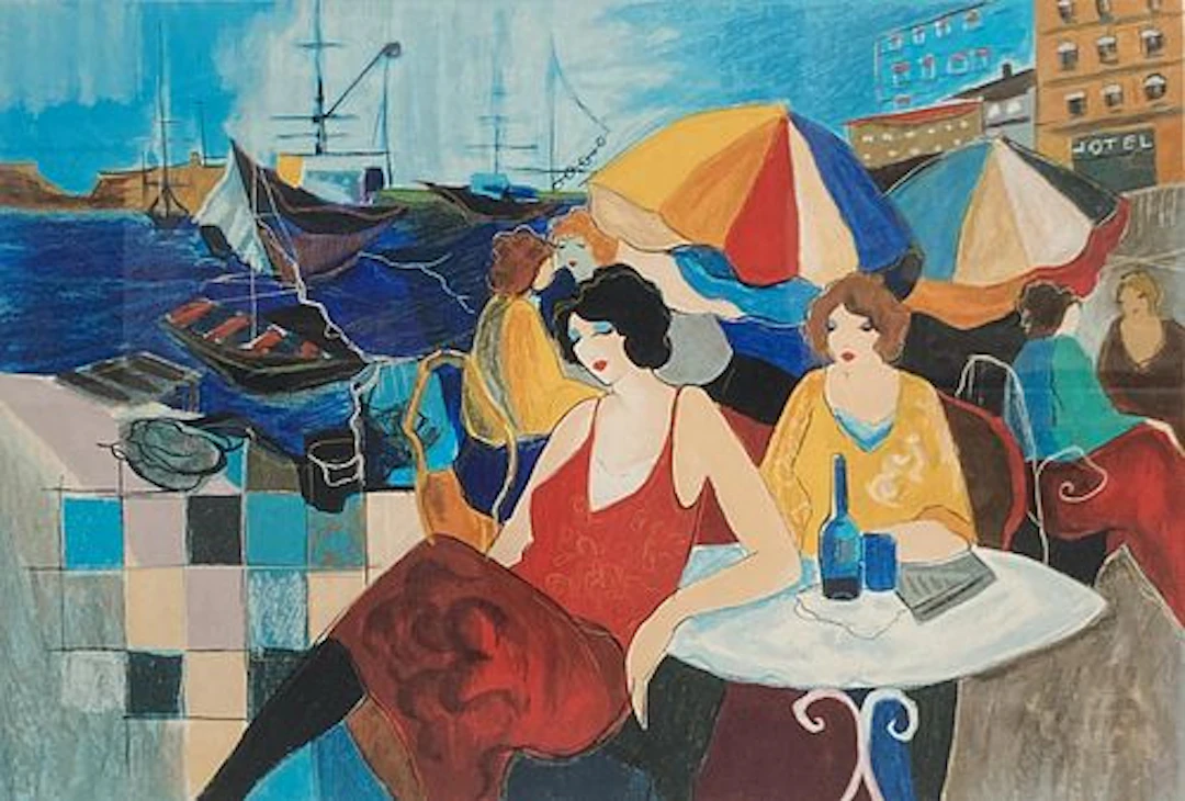 Itzchak Tarkay - Afternoon by the Water