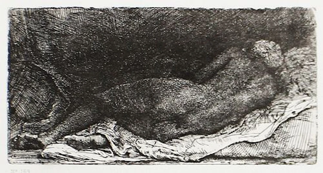 Rembrandt van Rijn (after) - Woman Lying Down 1880