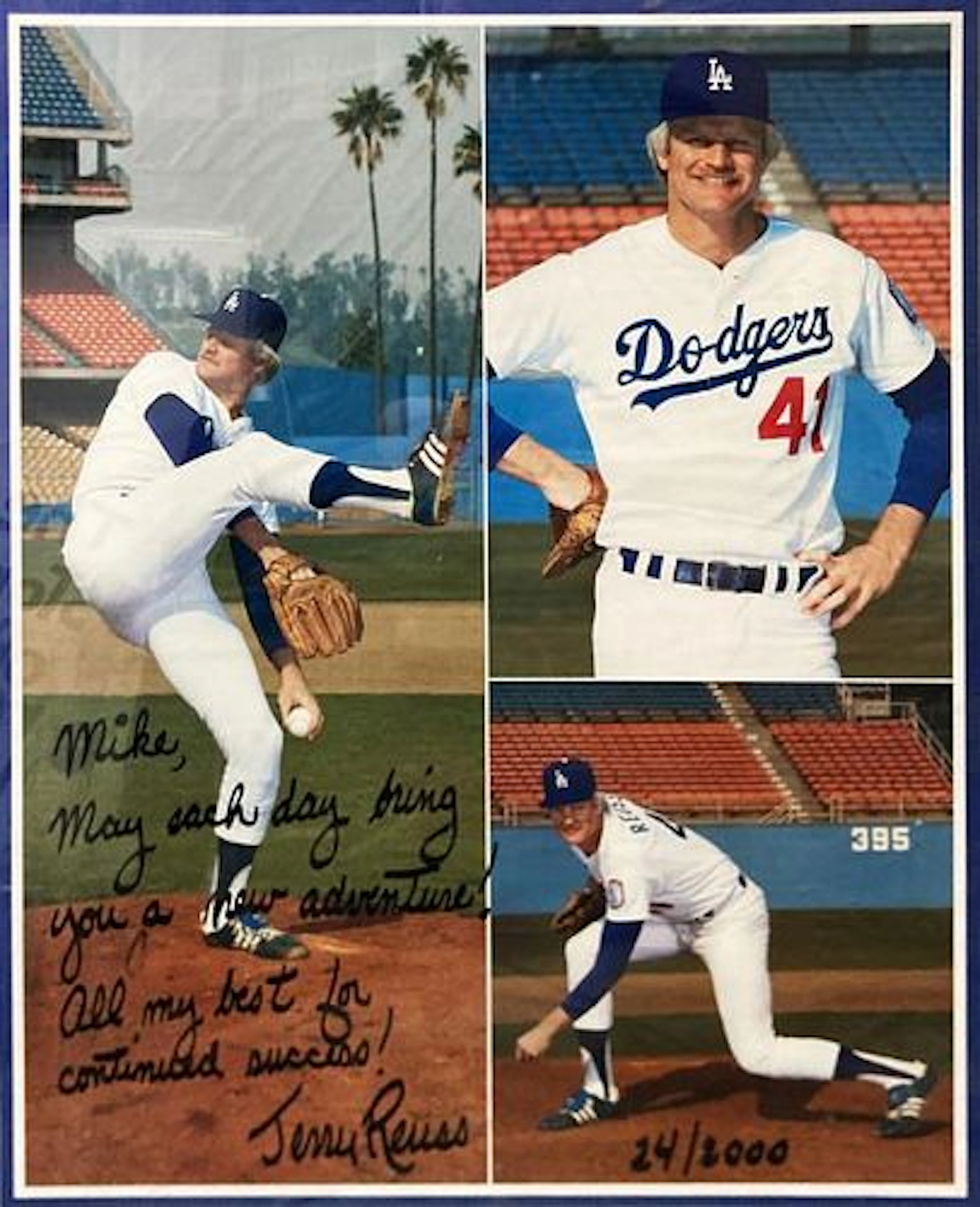 Jerry Reuss - Hand Signed Jerry Reuss Poster