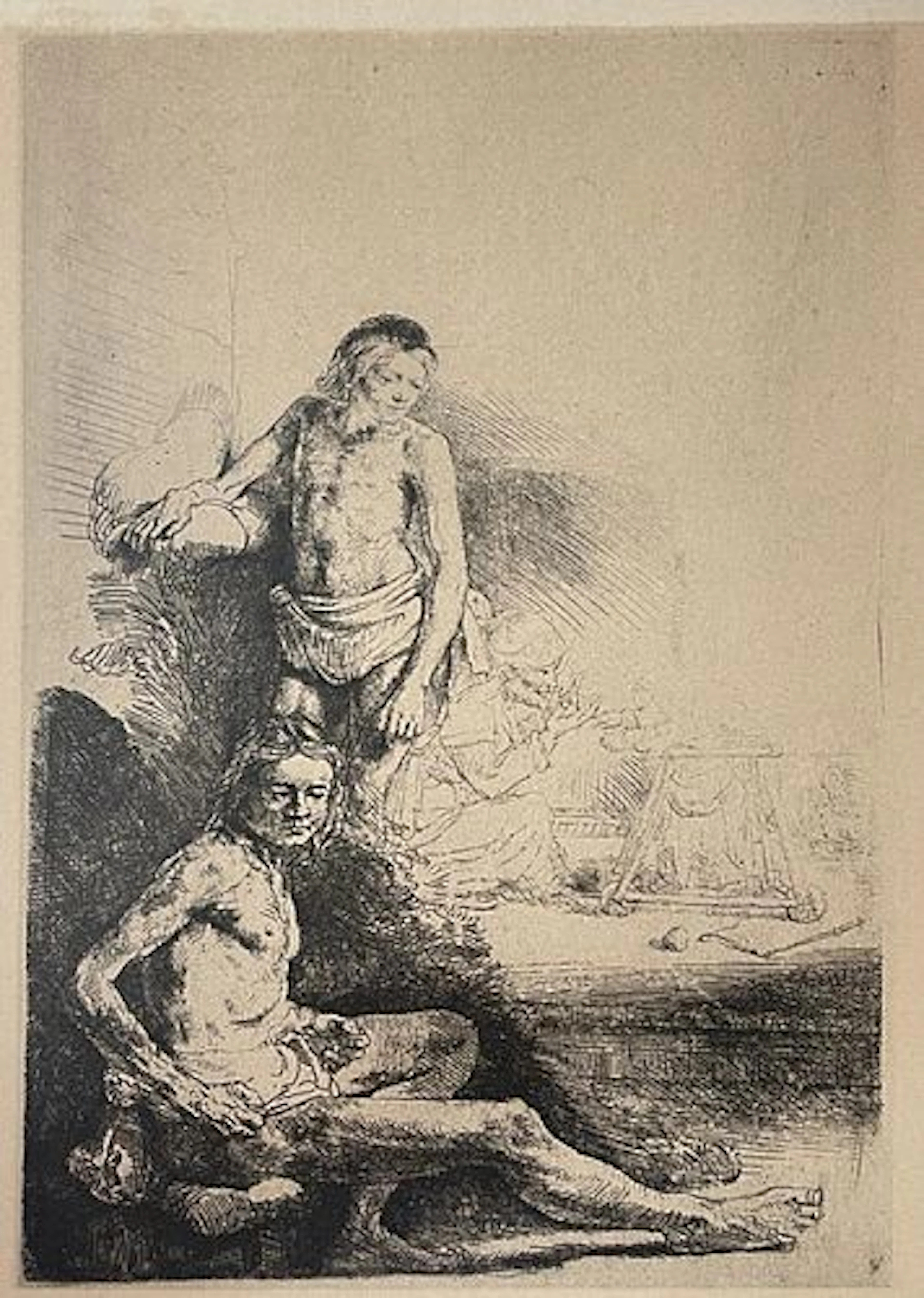 Rembrandt van Rijn (after) - A Young Man Seated and Standing c1880