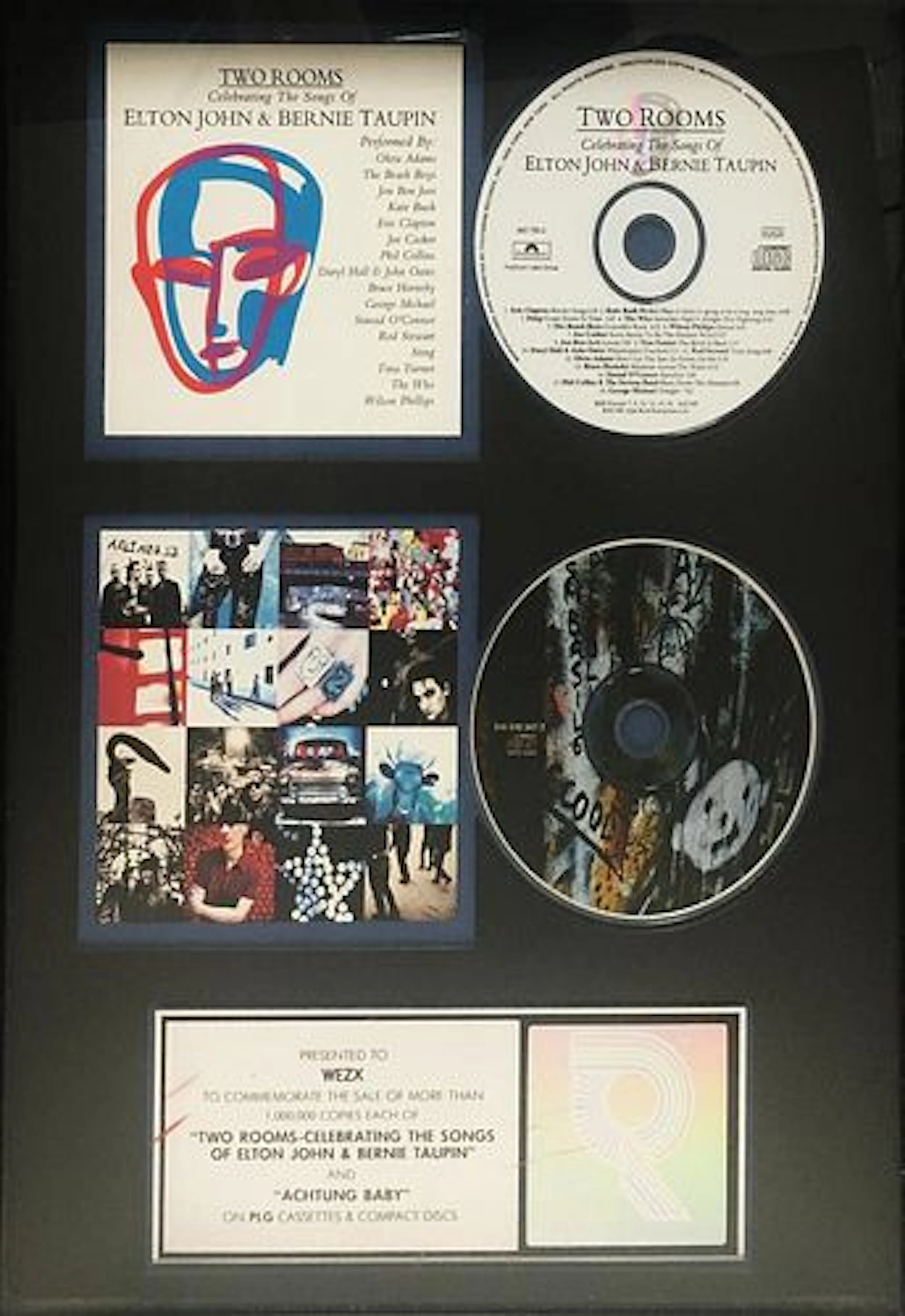 Elton John Bernie Taupin and U2 - One Million Copies Each Promotion