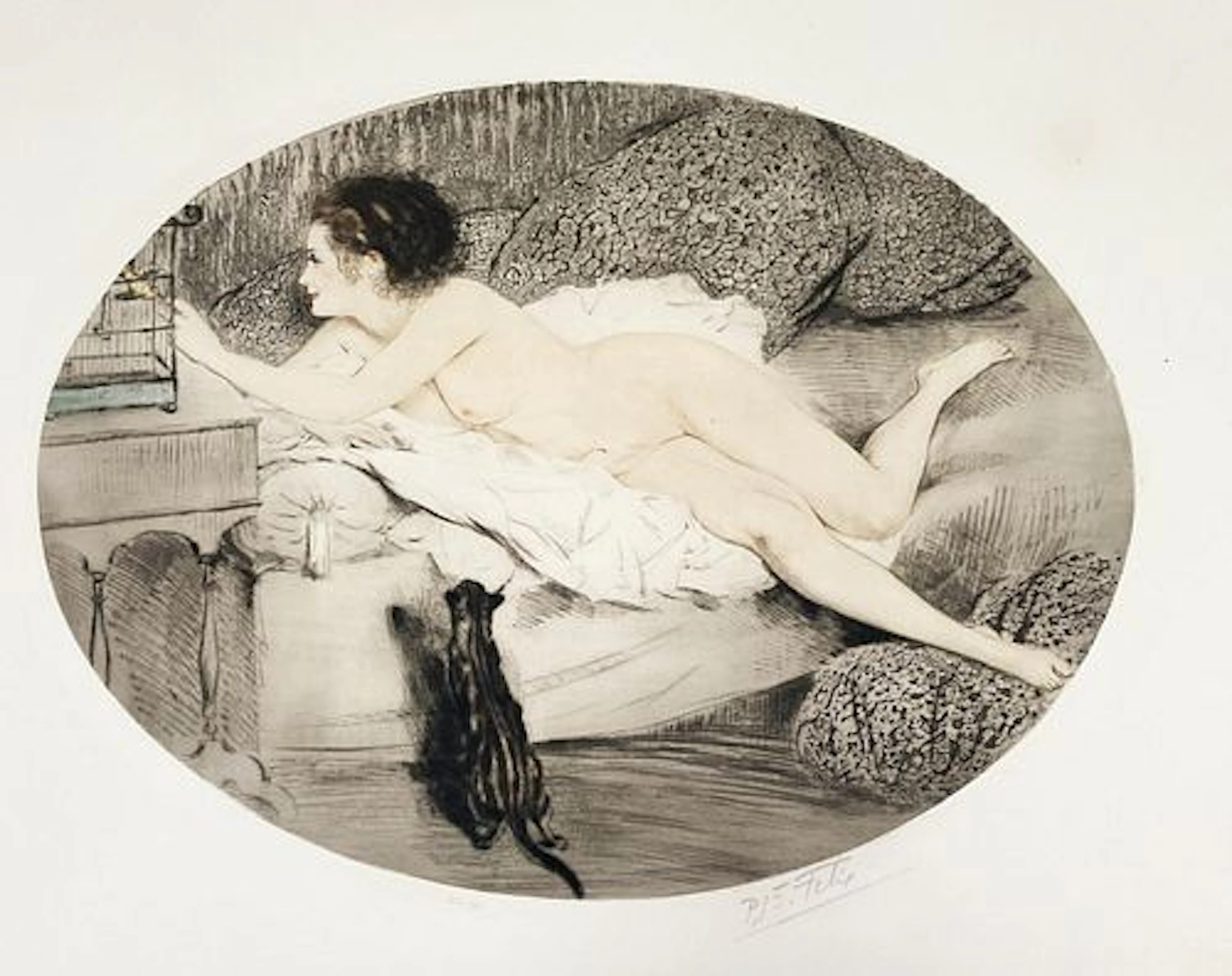 Felix - Woman Reclining with Cat
