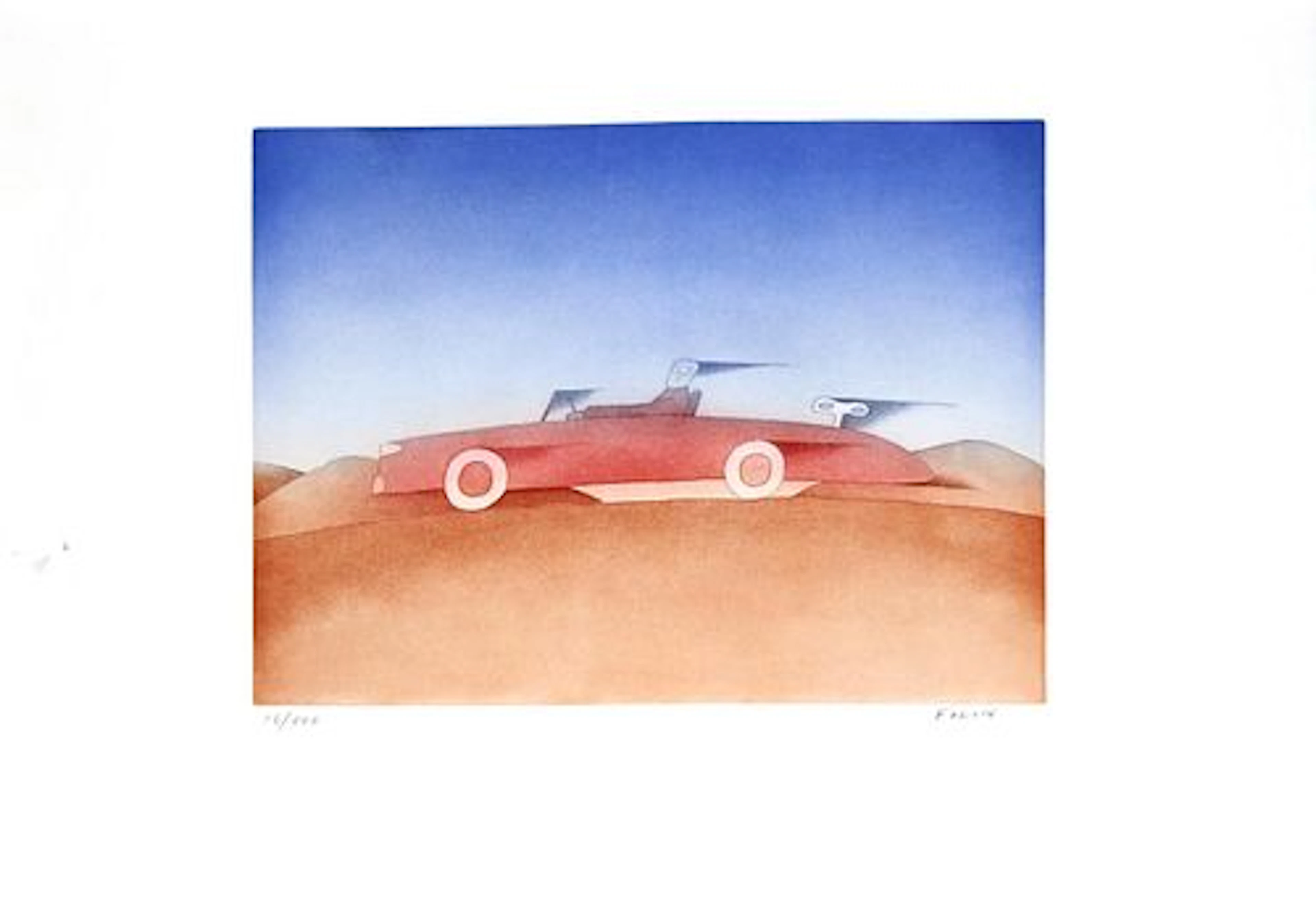 Jean-Michel Folon - Voiture en Mouvement