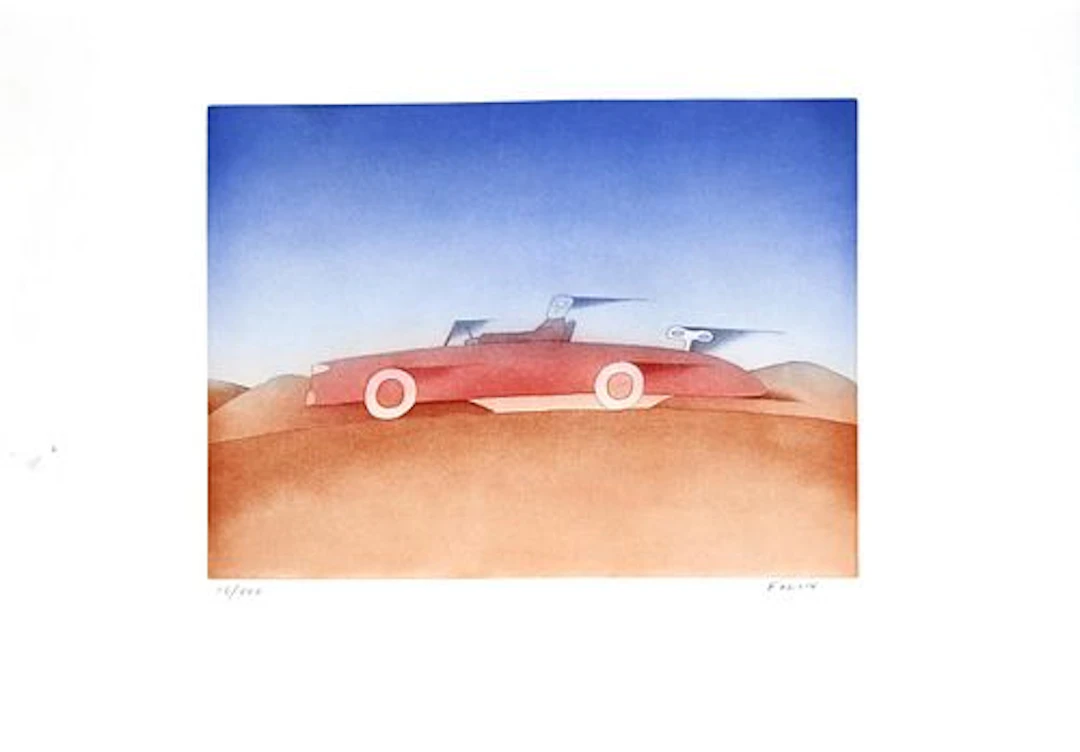 Jean-Michel Folon - Voiture en Mouvement
