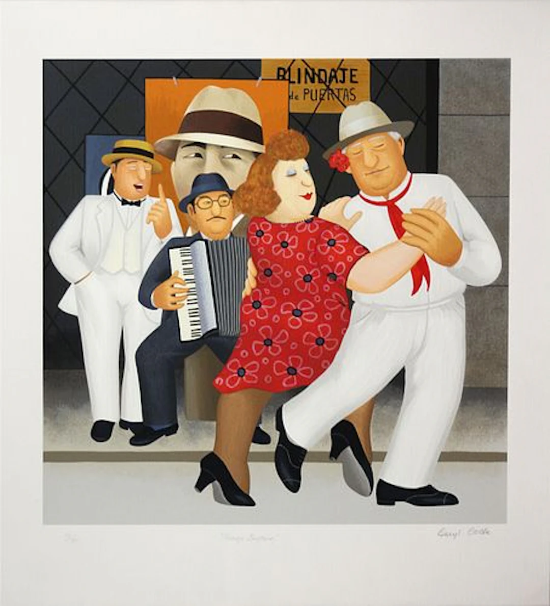 Beryl Cook - Tango Busking