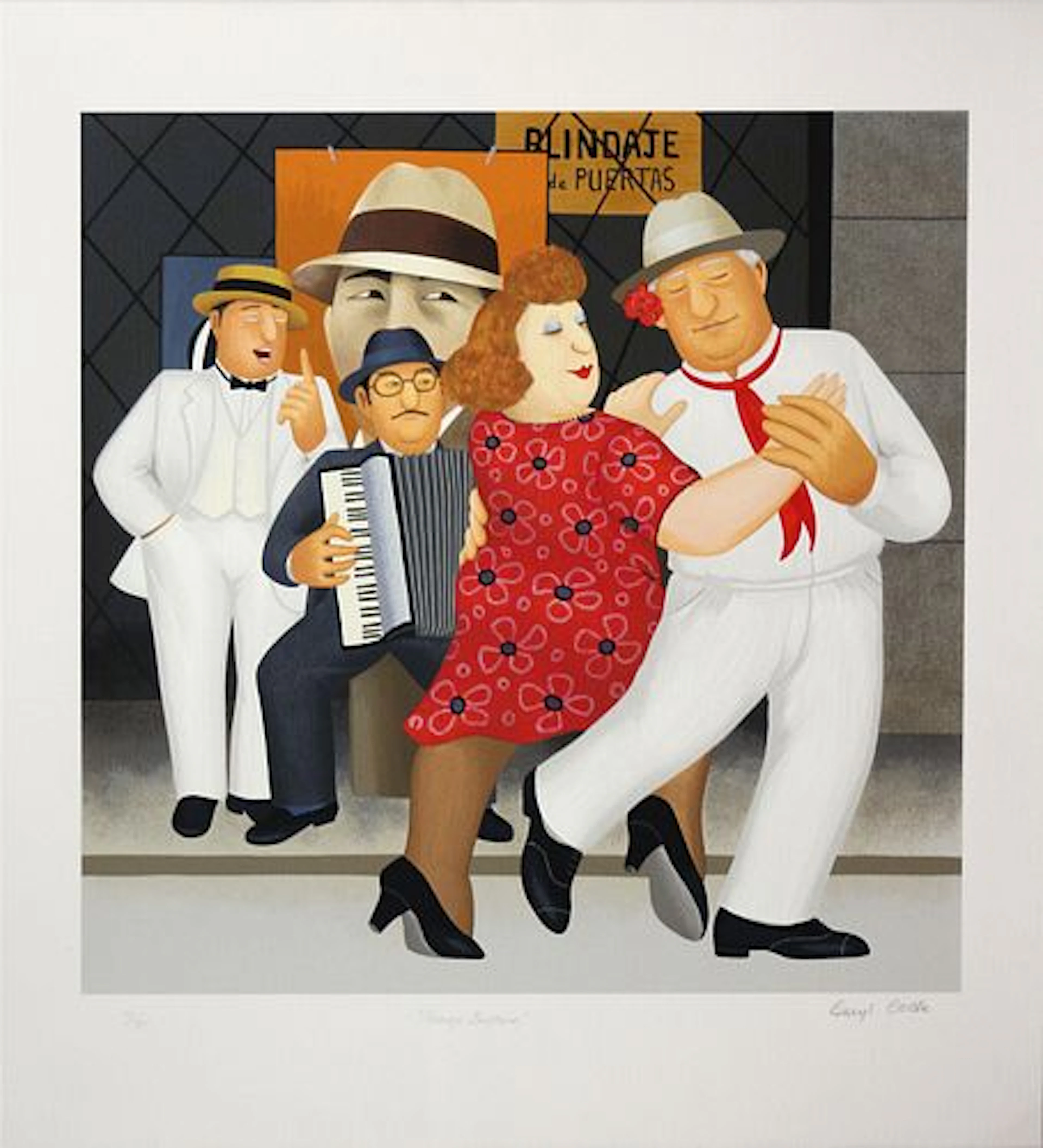 Beryl Cook - Tango Busking