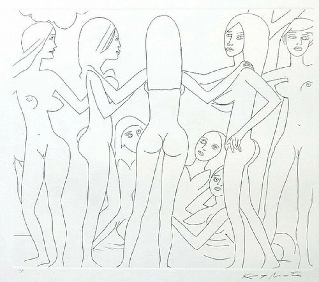 Knox Martin - Dancing Nudes III